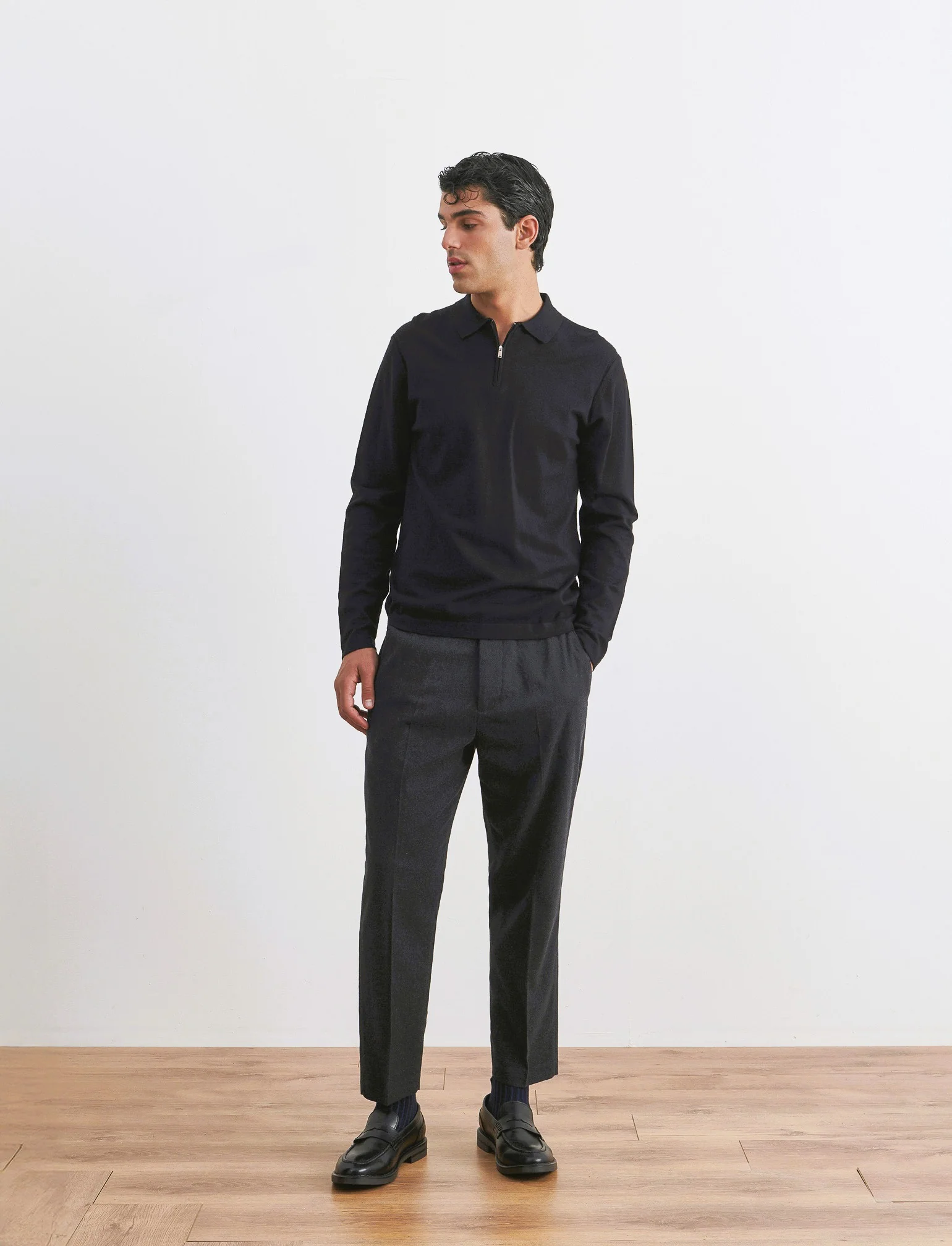 PANTALONI CHINO EASY FORMAL FIT - Antracite melange