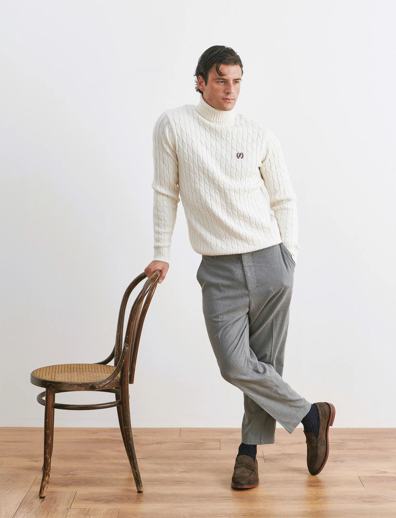 PANTALONI CHINO GESSATI EASY FORMAL FIT - Grigio mel. - Image 3