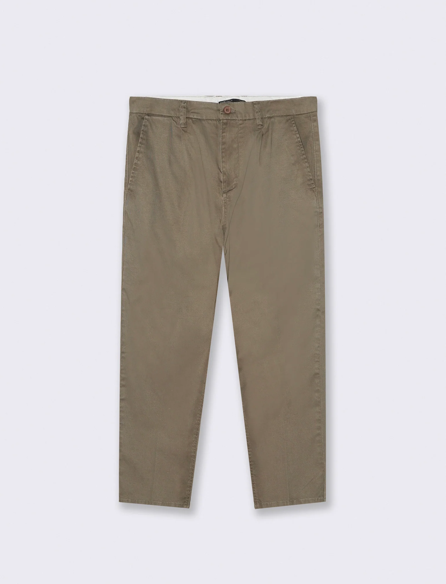 PANTALONI CHINO IN COTONE STRETCH REGULAR FIT - Grigio fango
