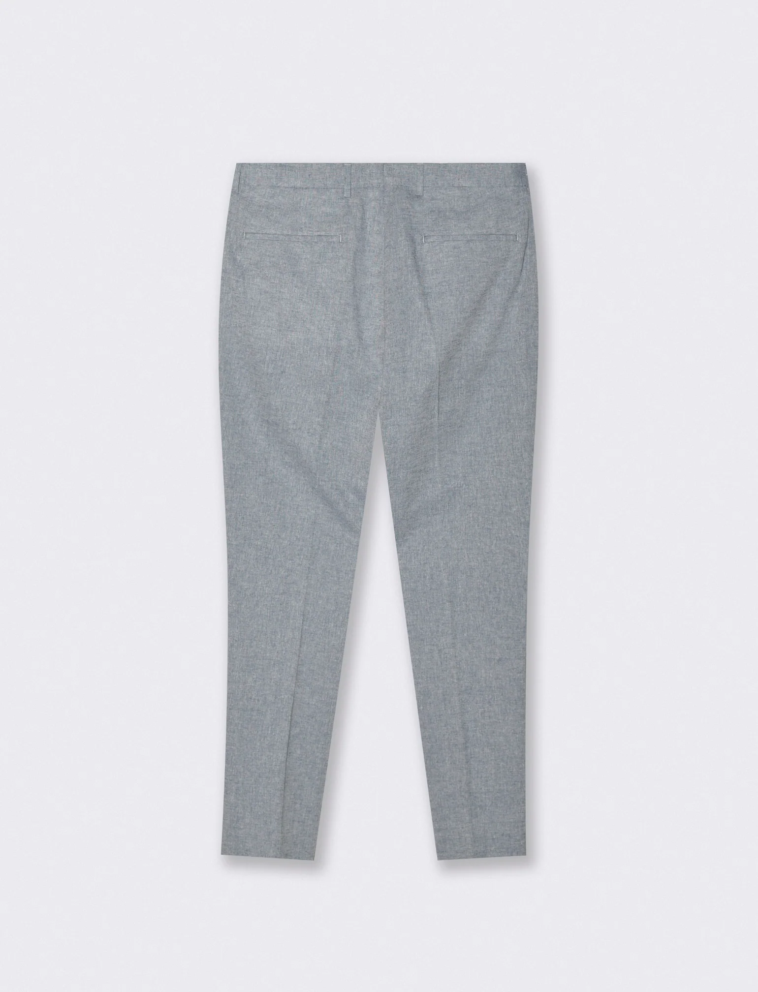 Pantaloni Chino in Tessuto Misto Lino - Blu - Image 5