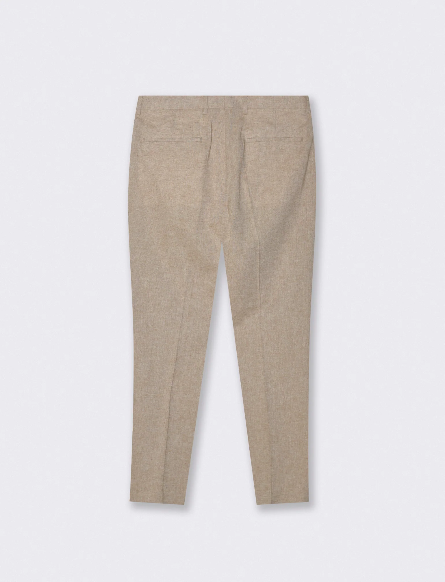 Pantaloni Chino in Tessuto Misto Lino - Grigio tortora - Image 2