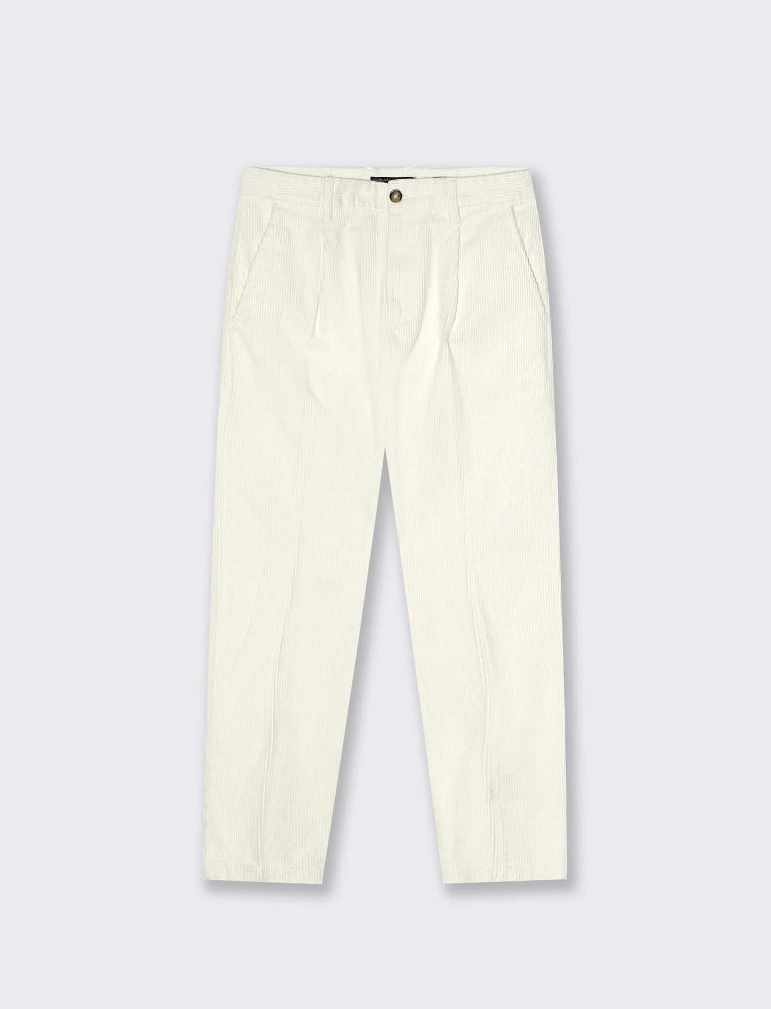 PANTALONI CHINO  IN VELLUTO STRAIGHT FIT - Bianco