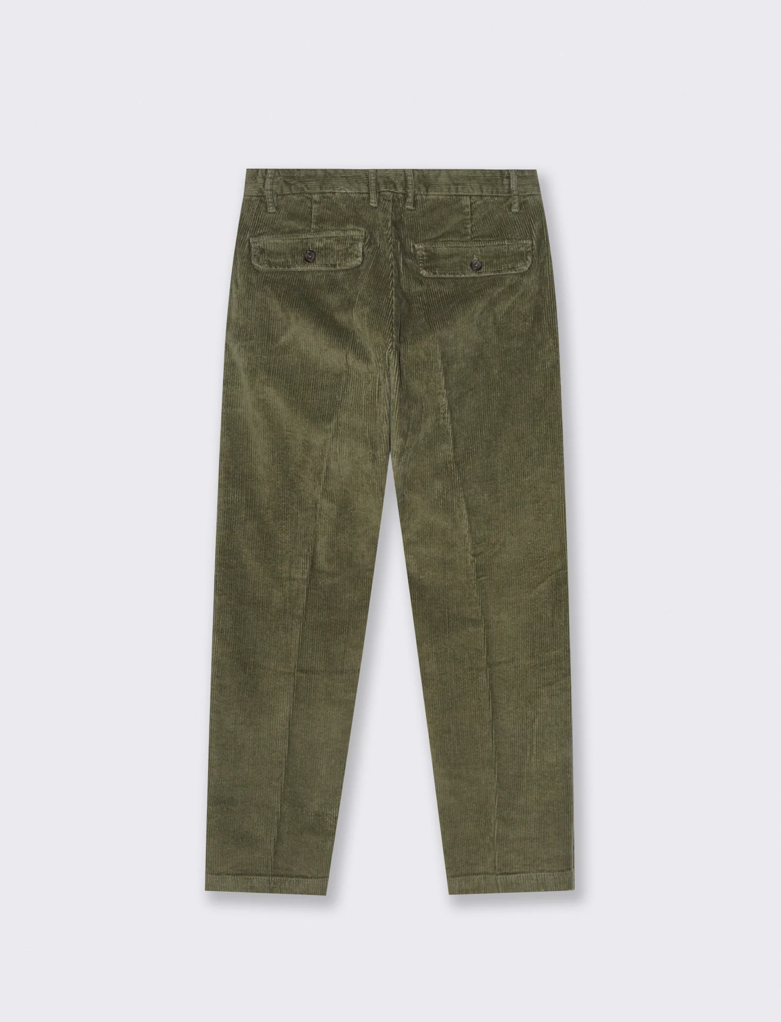 PANTALONI CHINO IN VELLUTO STRAIGHT FIT - Verde oliva - Image 3