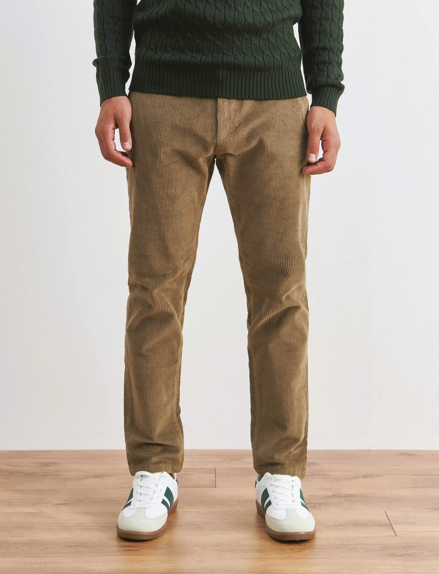 PANTALONI CHINO IN VELLUTO - Verde oliva - Image 2