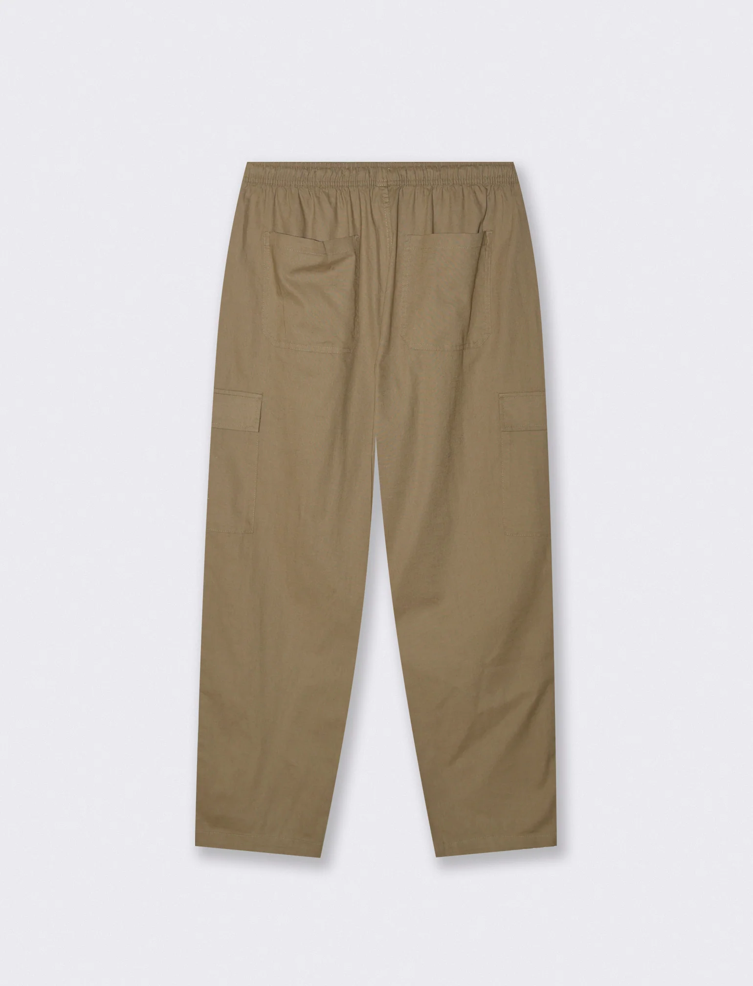 Pantaloni Chino Jogger Cargo Misto Lino - Verde kaki - Image 2
