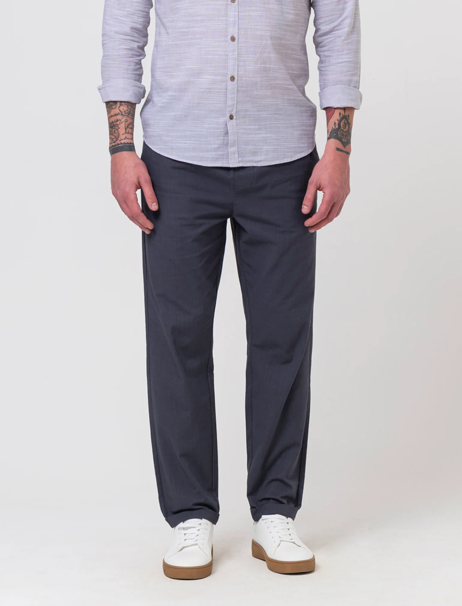 Pantaloni chino jogger cotone slub da uomo - Avion - Image 3