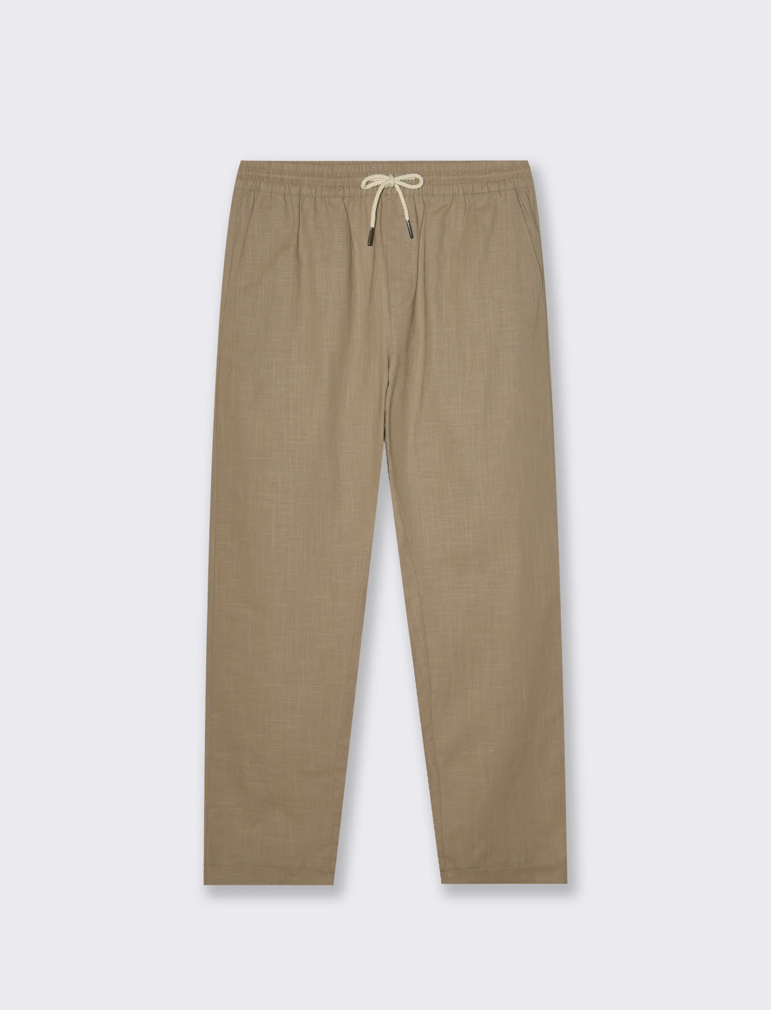 Pantaloni chino jogger cotone slub da uomo - Grigio tortora - Image 4