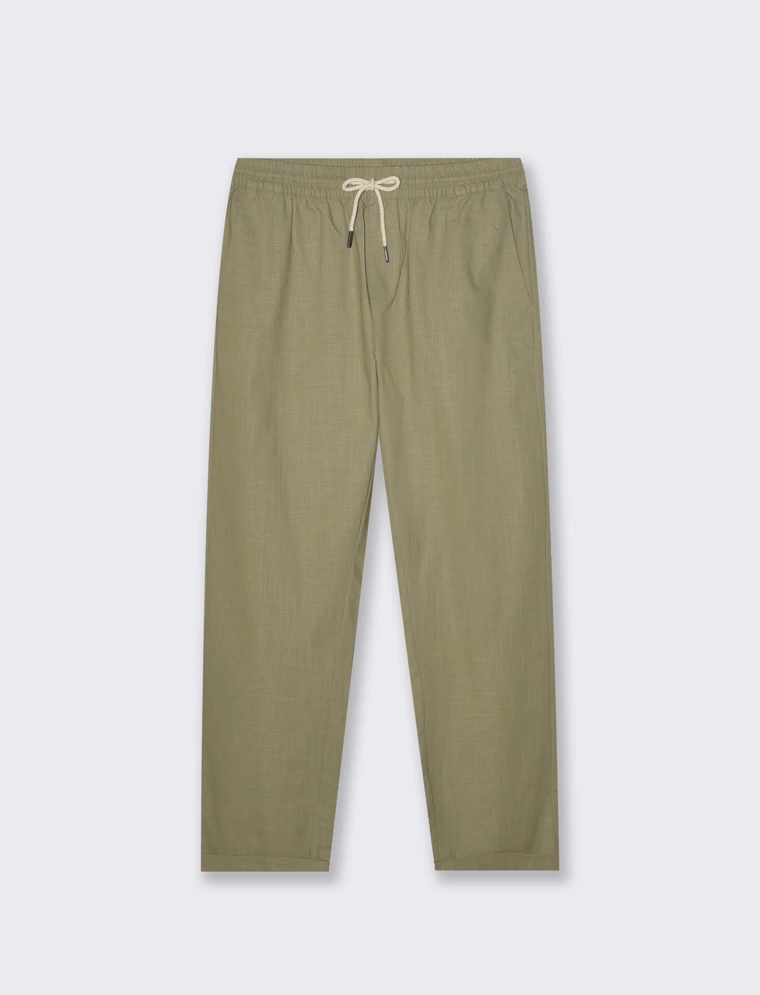 Pantaloni chino jogger cotone slub da uomo - Verde salvia - Image 4