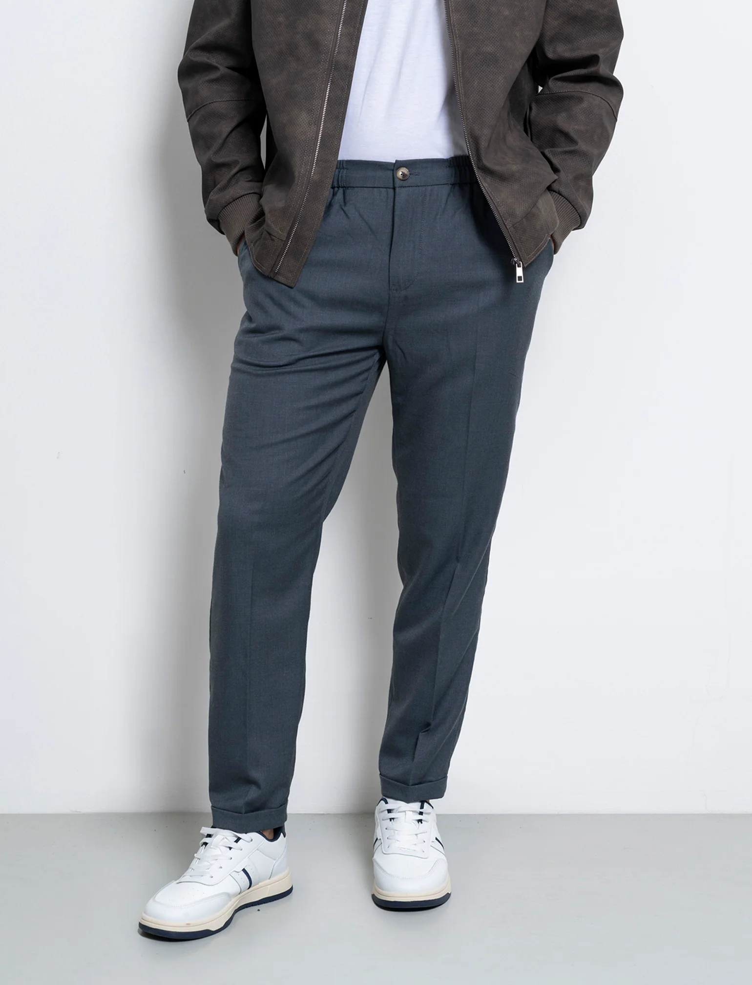 Pantaloni chino jogger effetto fil a fil da uomo - Avion - Image 2