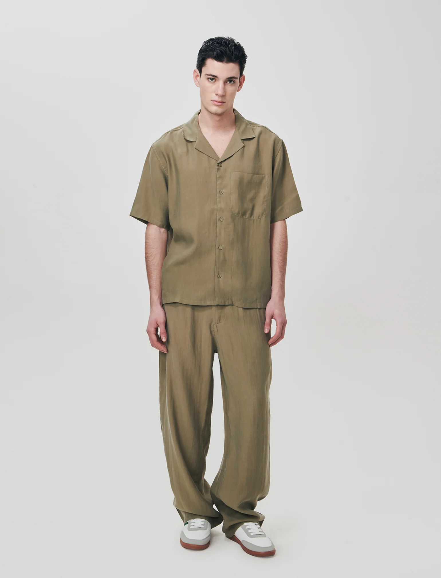 Pantaloni Chino Jogger in Misto Lyocell - Verde kaki - Image 3