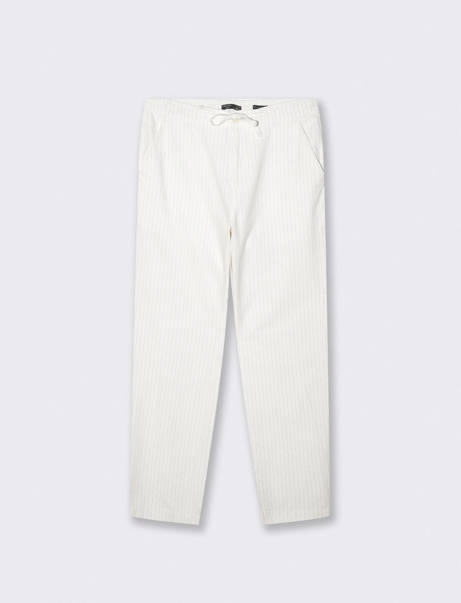 Pantaloni Chino Jogger Mistalino a Righe - Bianco