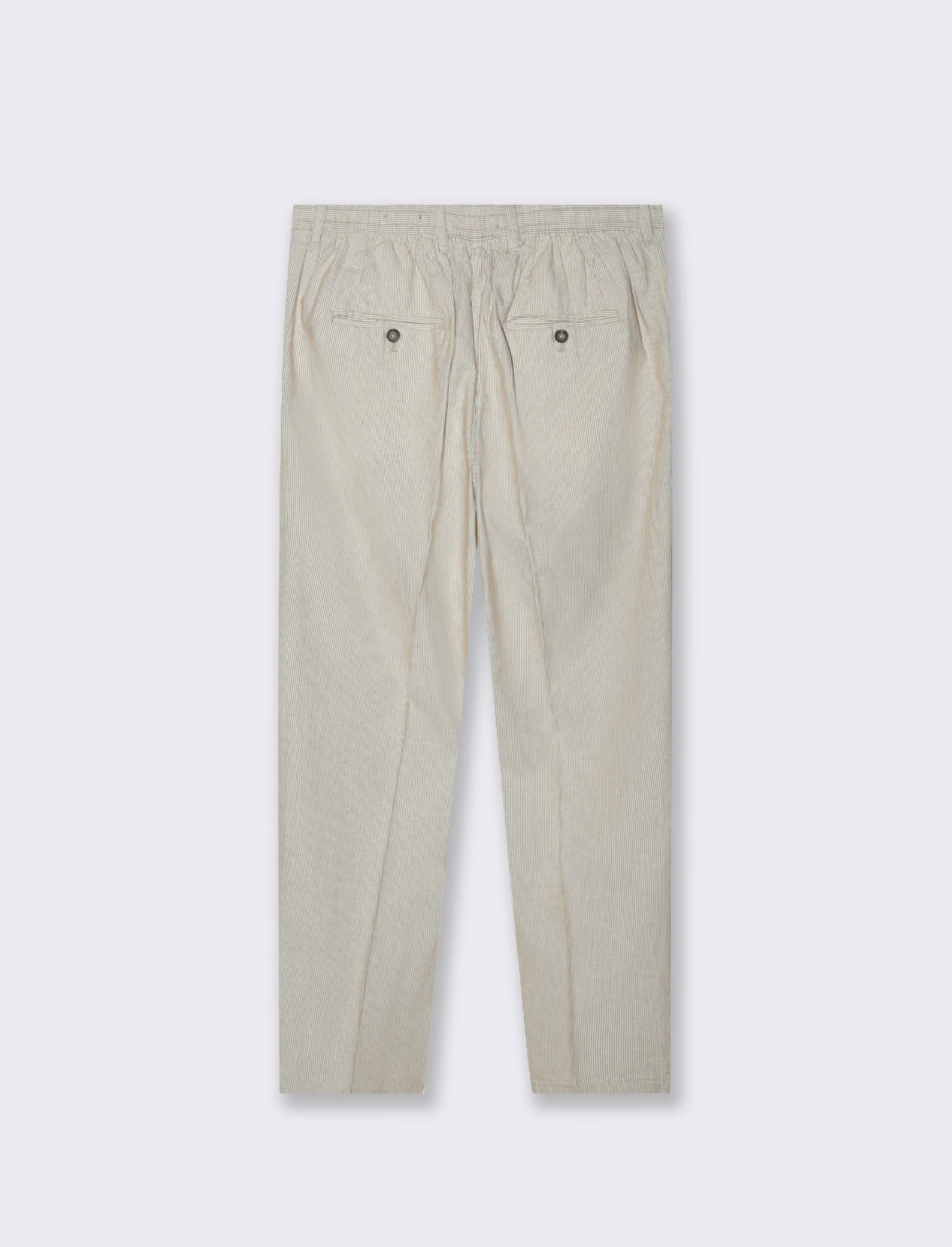 Pantaloni chino jogger misto lino a righe da uomo - Beige - Image 5