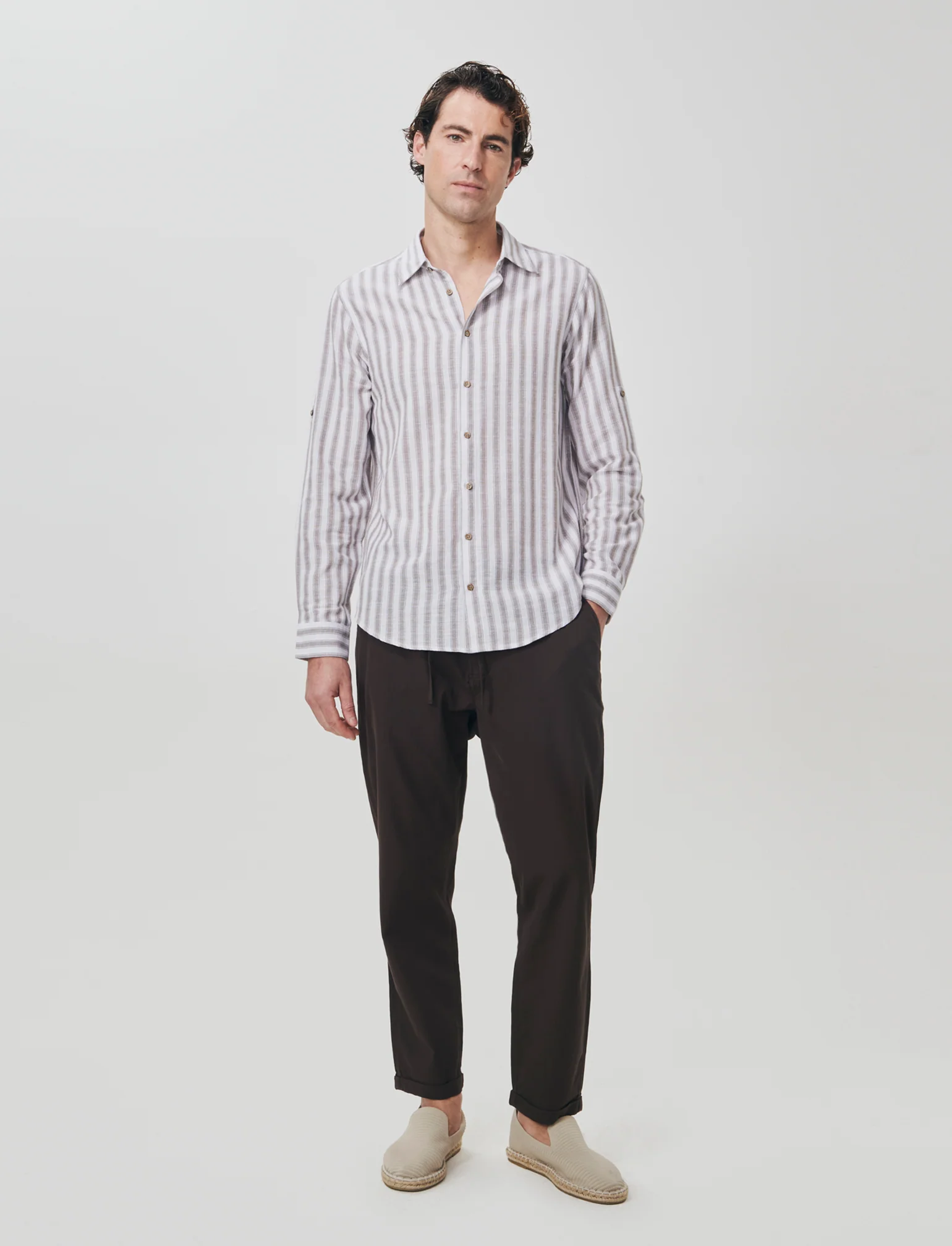 Pantaloni Chino Jogger Struttura Ottoman - Moro - Image 3