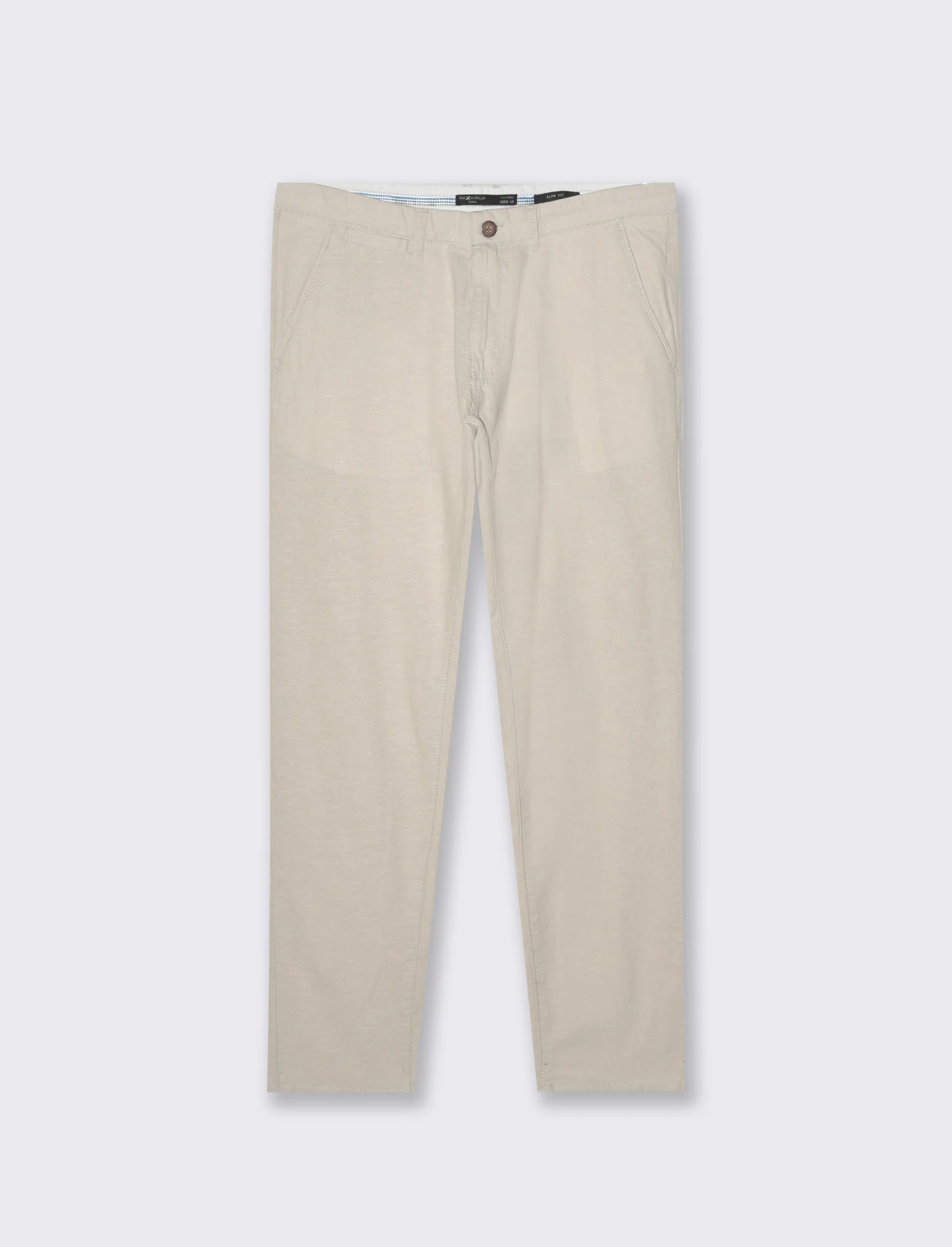 Pantaloni chino misto lino da uomo - Sabbia - Image 4
