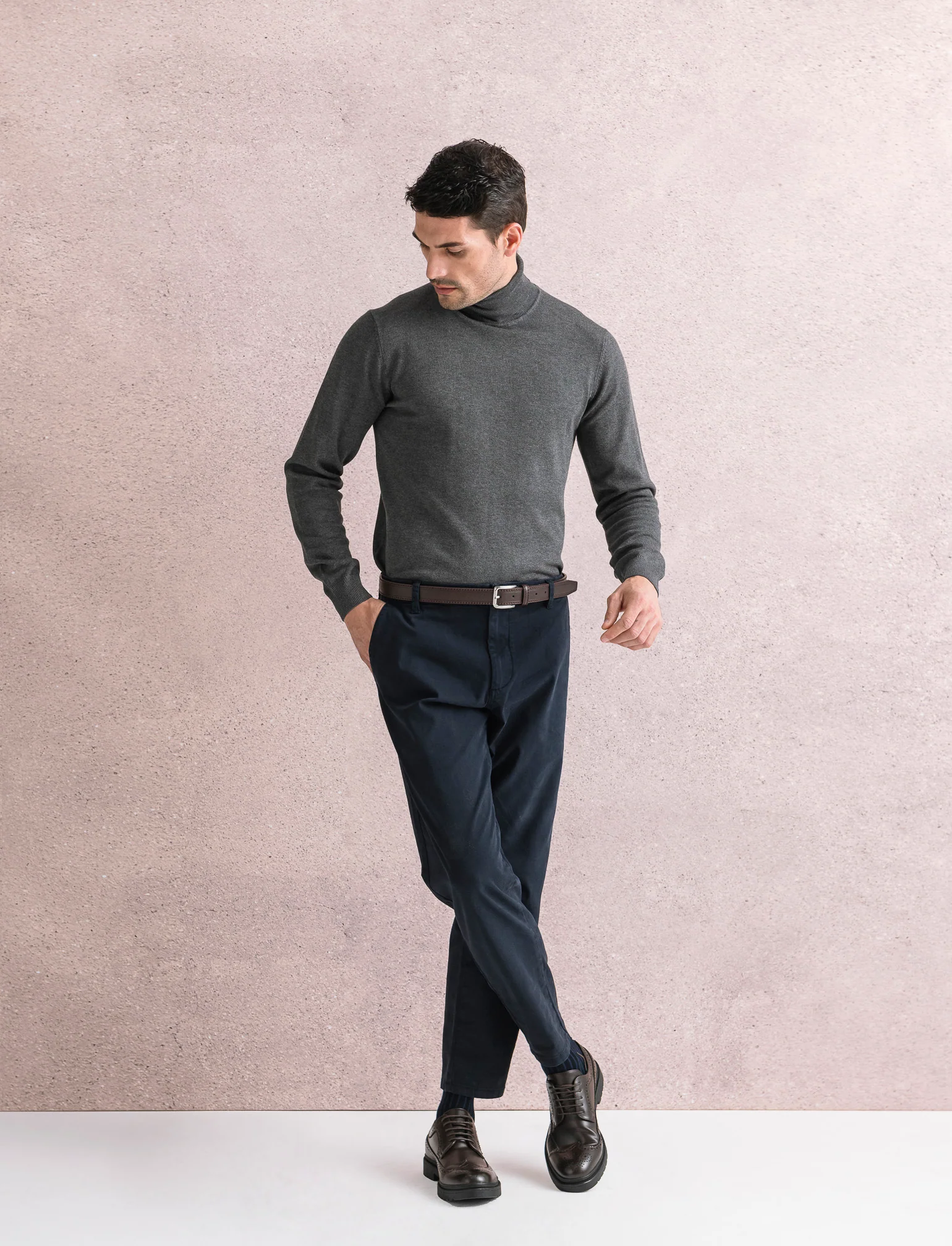PANTALONI CHINO REGULAR FIT - Blu - Image 3