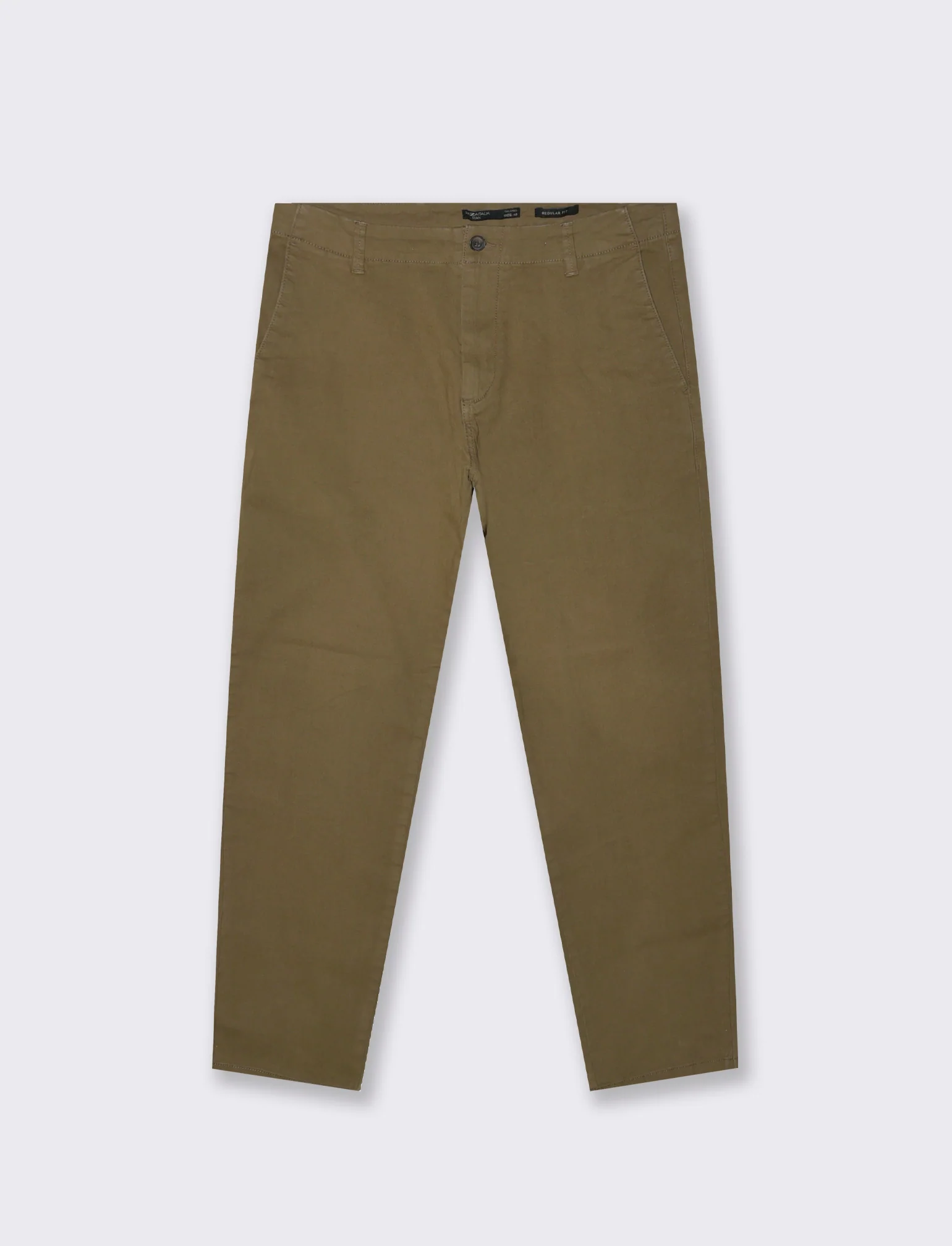 PANTALONI CHINO REGULAR FIT - Grigio fango