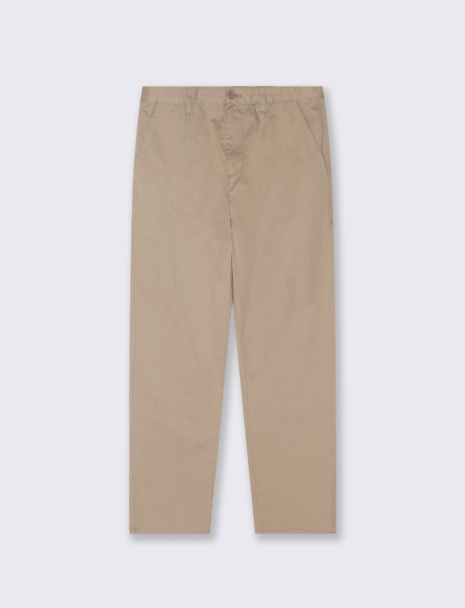Pantaloni Chino Regular Fit in Cotone - Beige