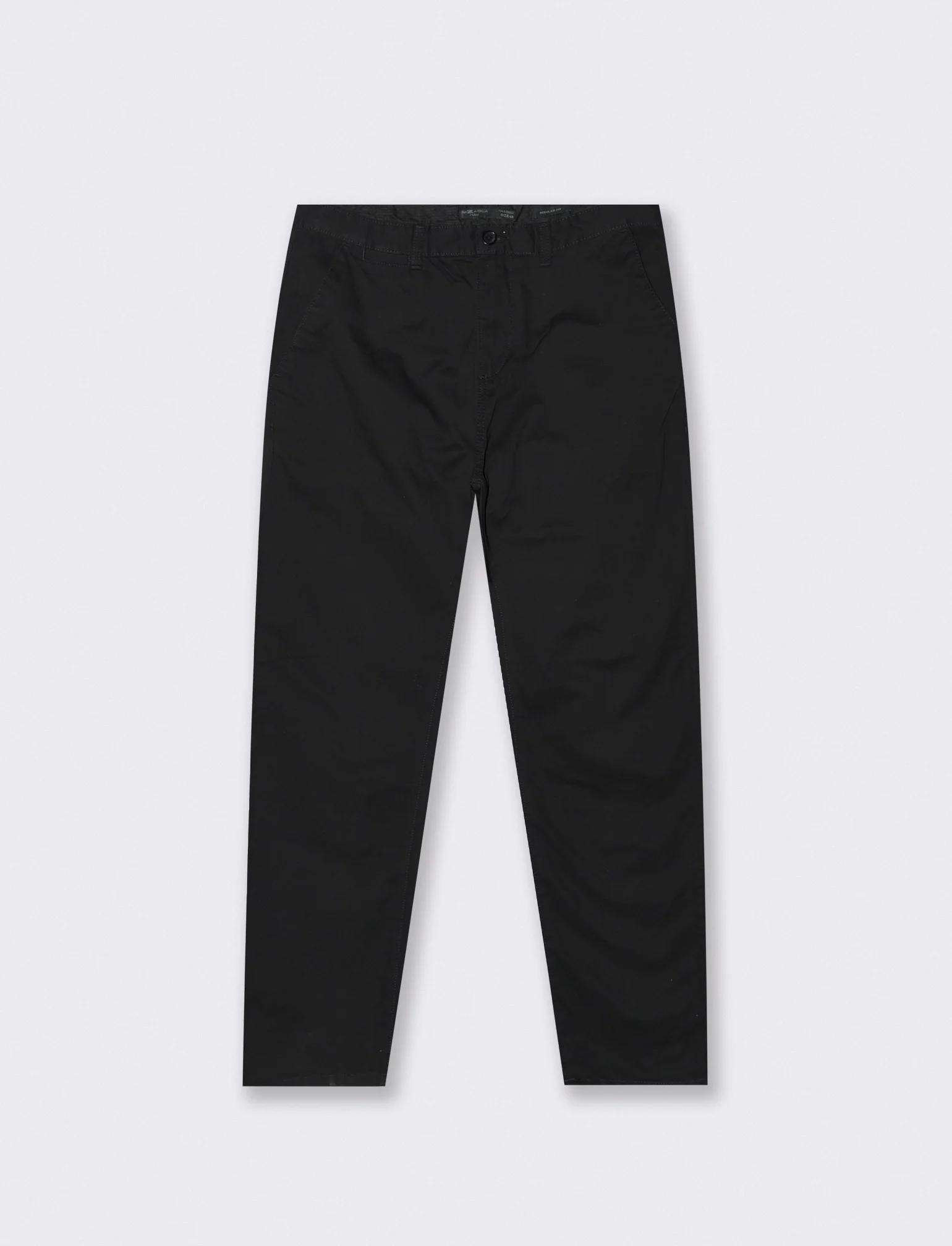 Pantaloni Chino Regular Fit in Cotone - Nero