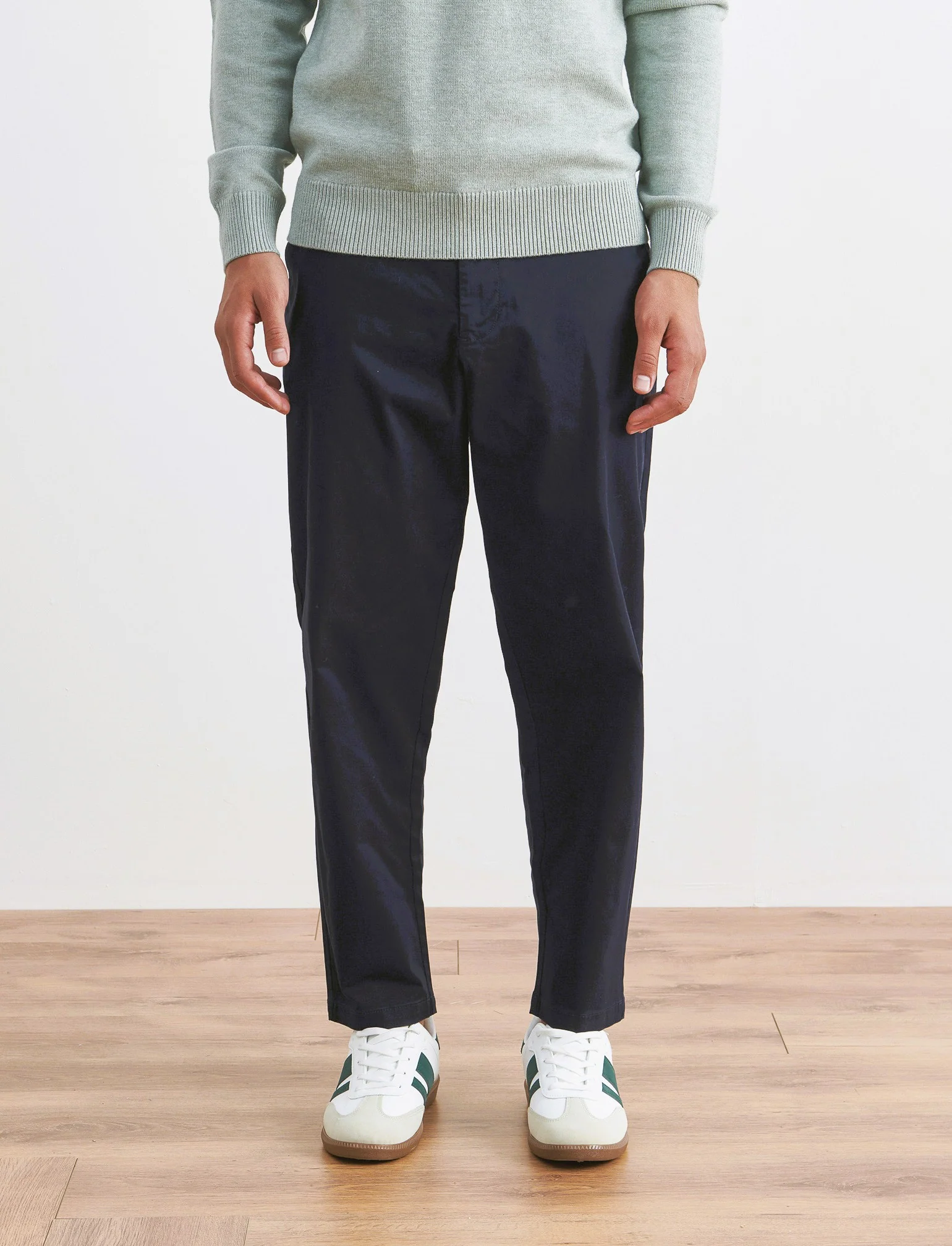 PANTALONI CHINO RELAXED TESSUTO PREMIUM - Blu - Image 3