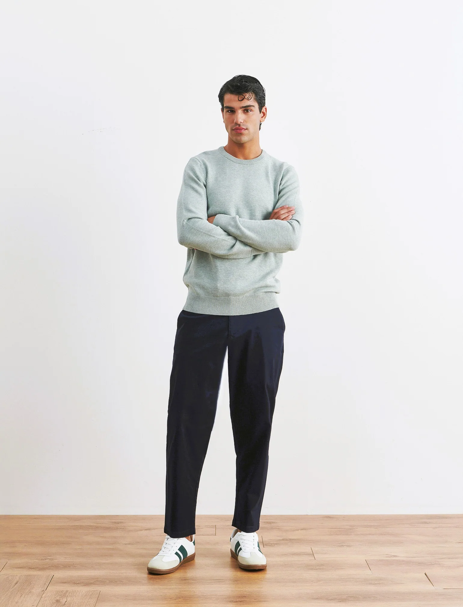 PANTALONI CHINO RELAXED TESSUTO PREMIUM - Blu - Image 4