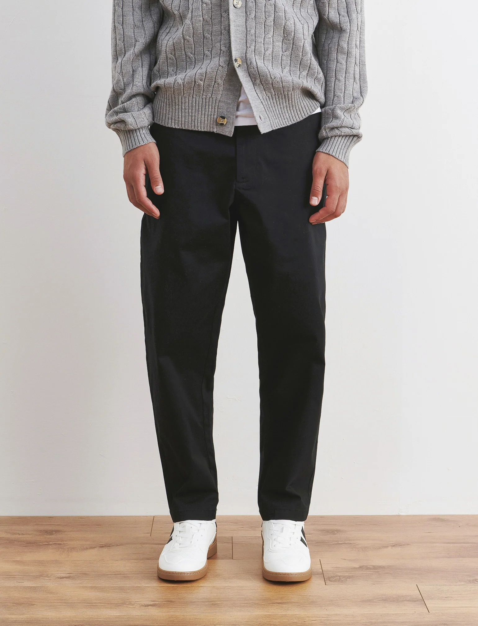 PANTALONI CHINO RELAXED TESSUTO PREMIUM - Nero