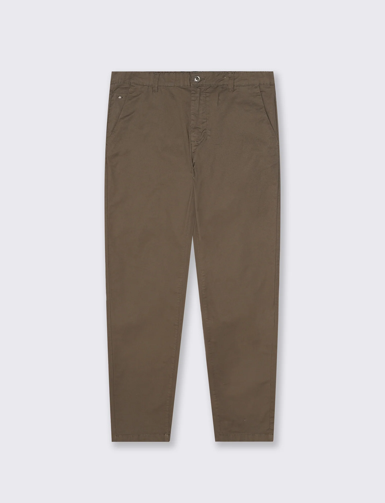 Pantaloni Chino Slim Fit in Cotone Stretch - Grigio fango