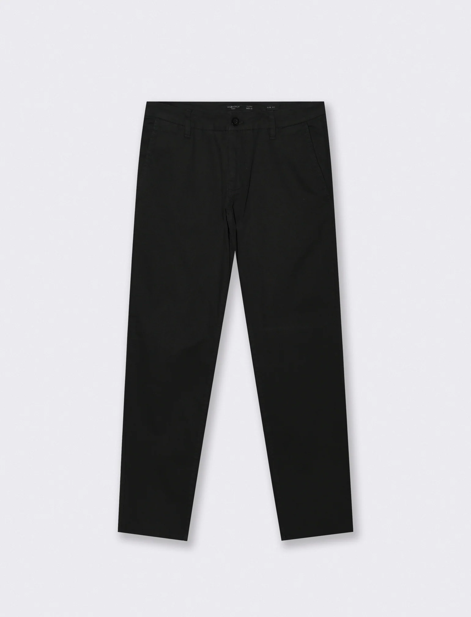 Pantaloni Chino Slim Fit in Twill Cotone - Nero