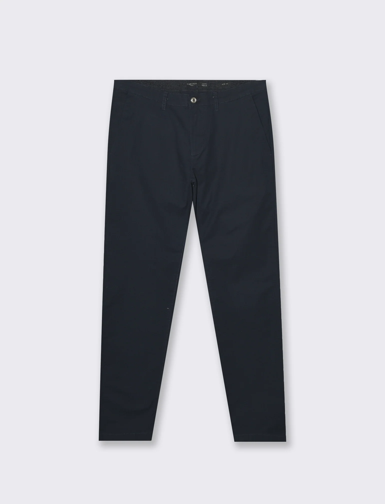 Pantaloni chino slim fit tessuto operato da uomo - Blu - Image 4