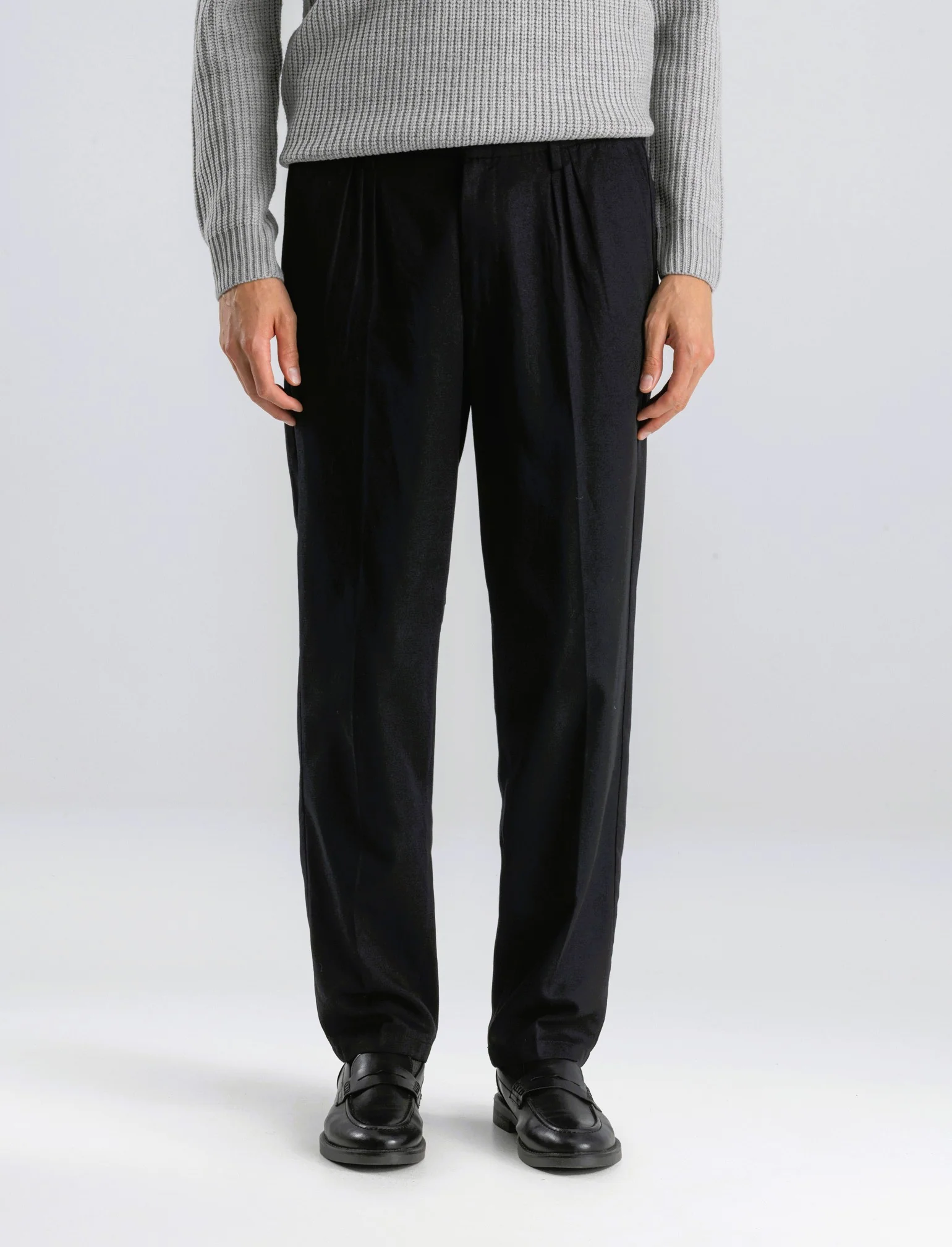 PANTALONI CHINO STRAIGHT FIT - Nero - Image 4