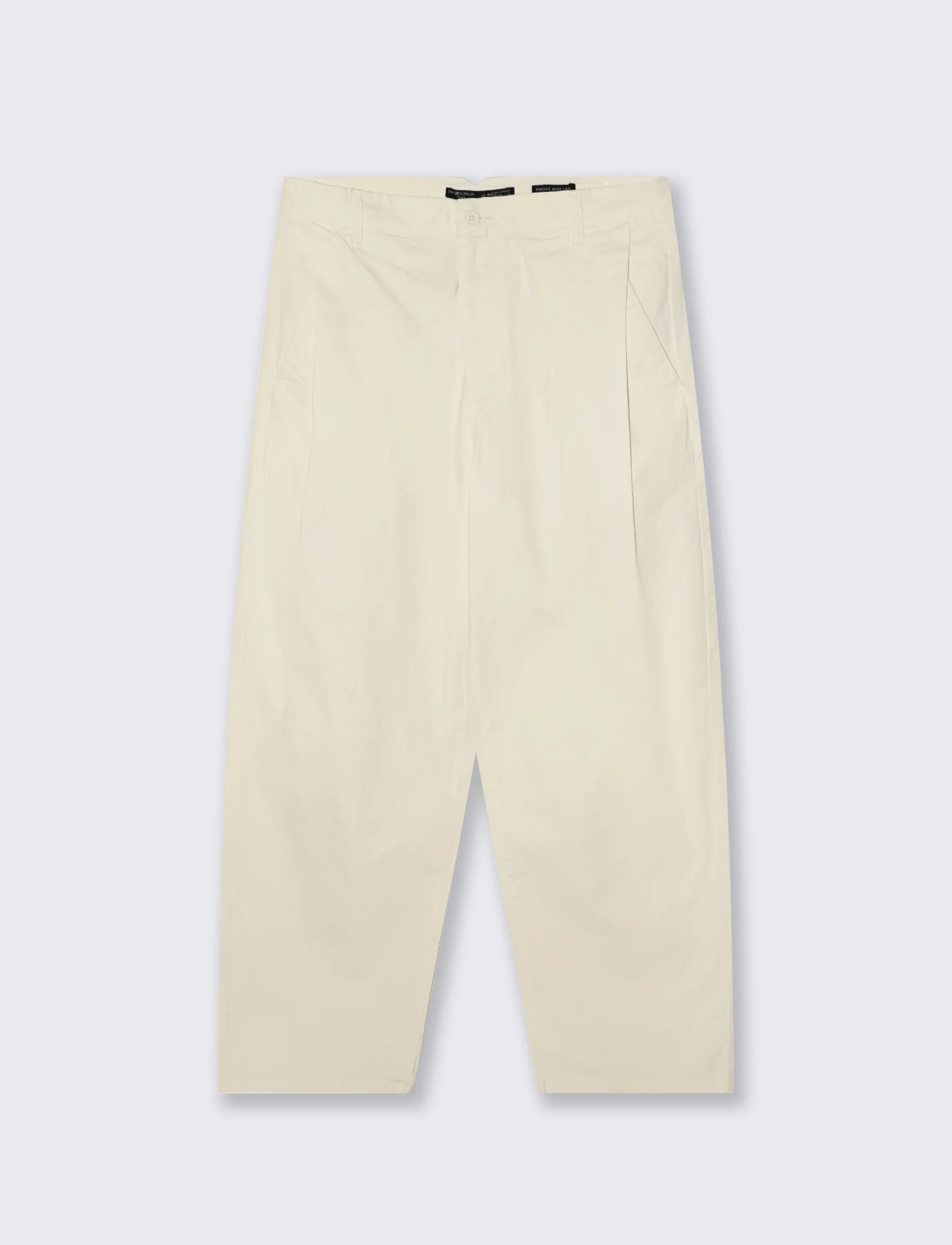 Pantaloni Chino Wide Leg in Popelin - Beige ecru