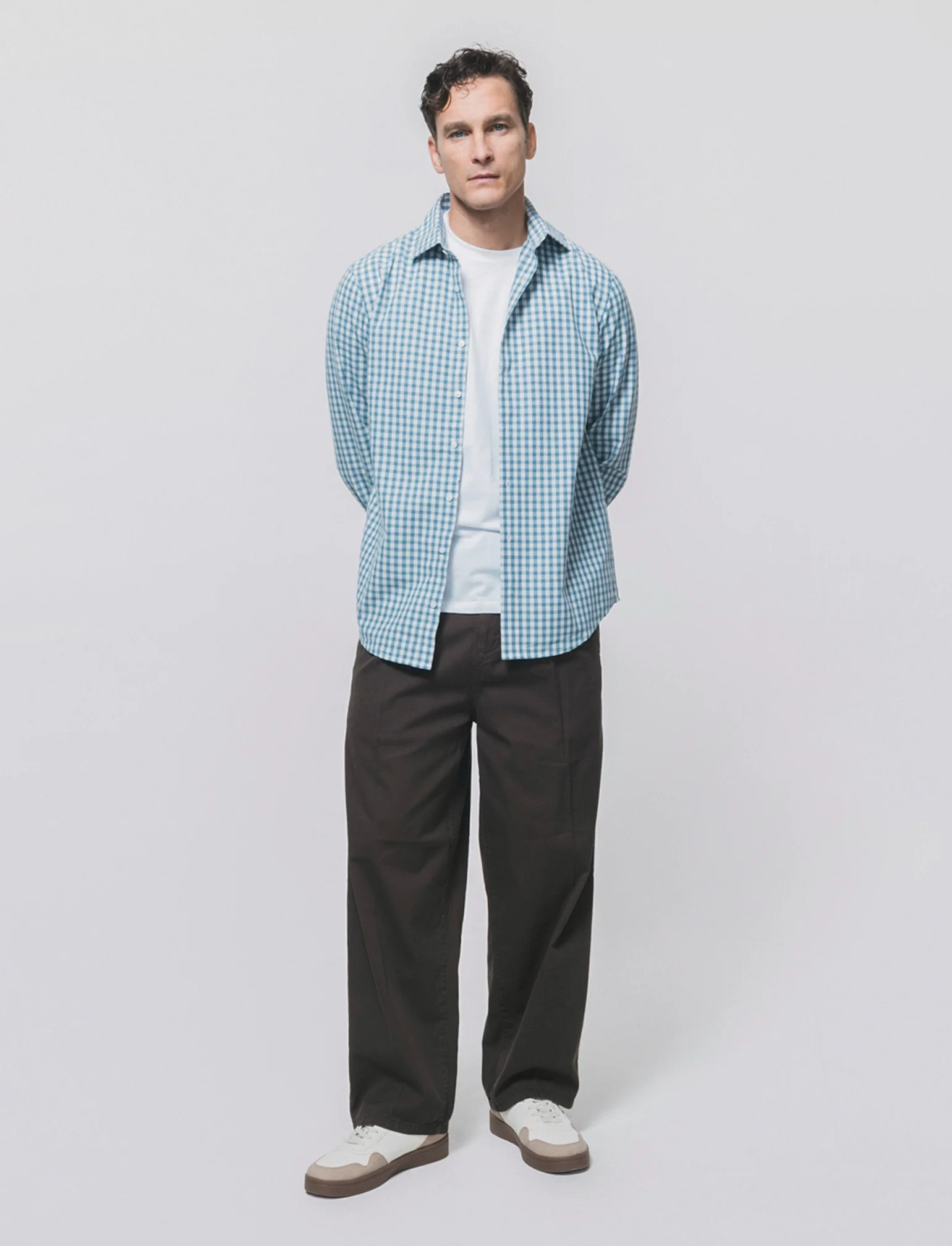 Pantaloni Chino Wide Leg in Twill - Moro - Image 3