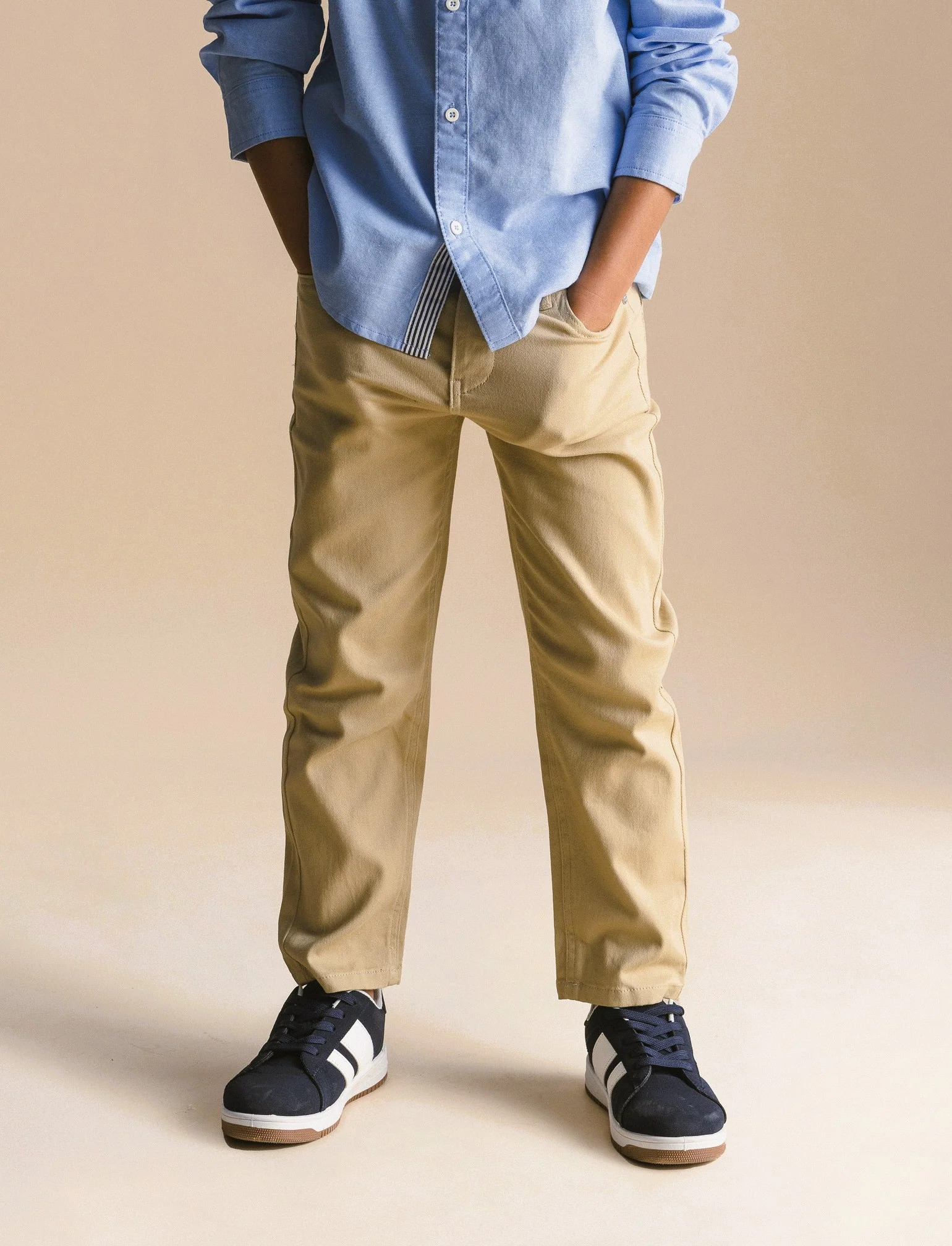 PANTALONI CINQUE TASCHE - Beige - Image 2