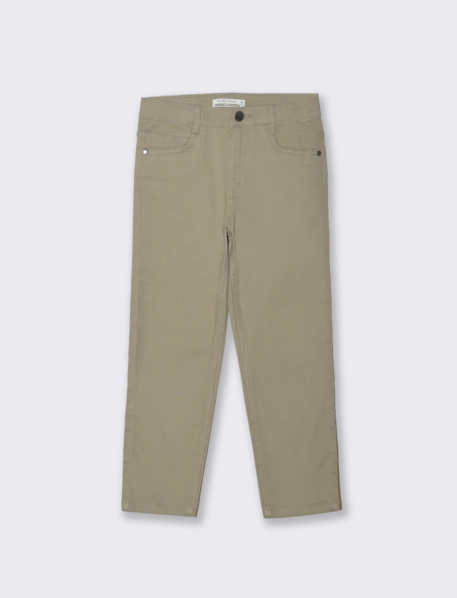 Pantaloni Cinque Tasche in Cotone Elastico - Grigio mastice