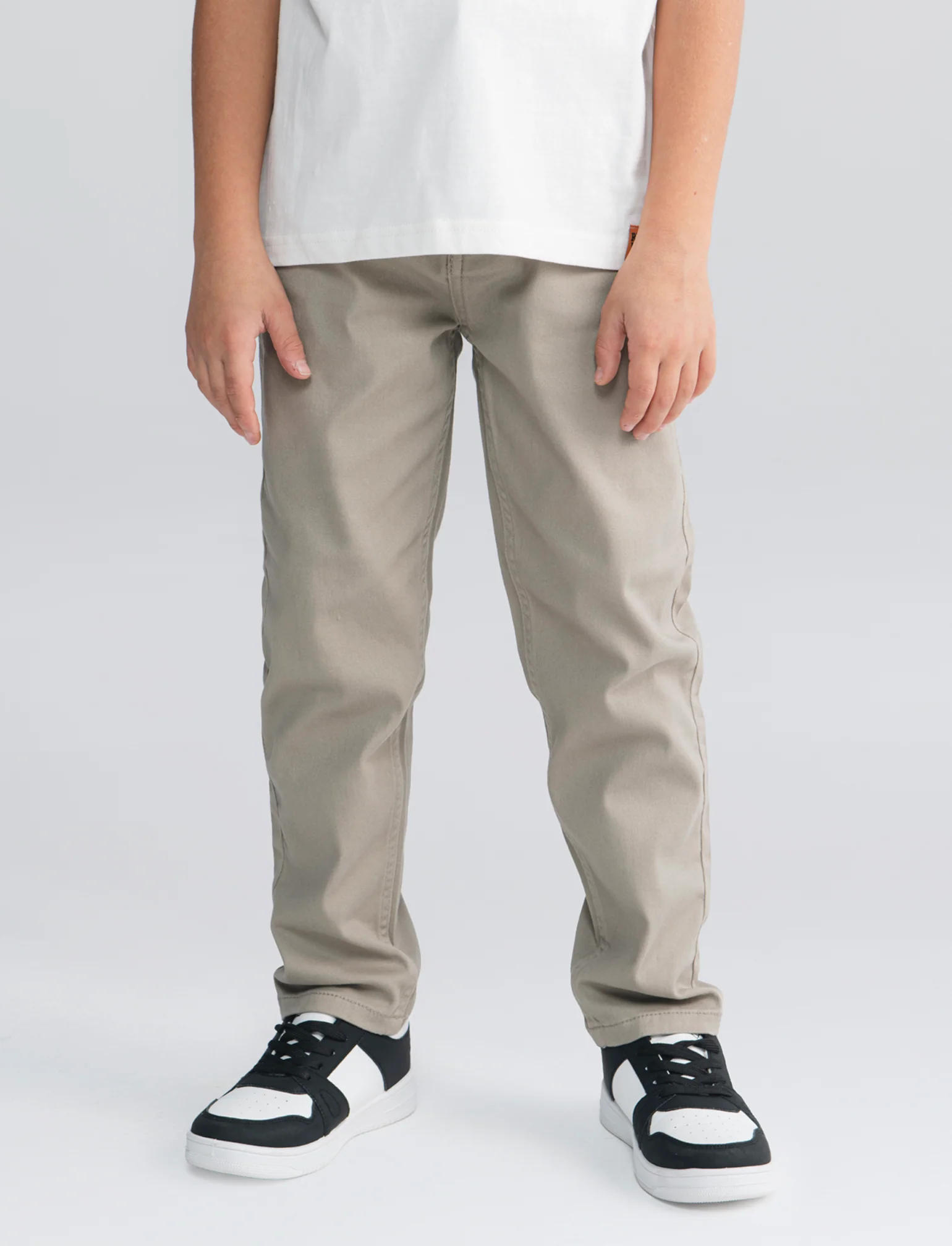 Pantaloni Cinque Tasche in Cotone Elastico - Grigio mastice - Image 4