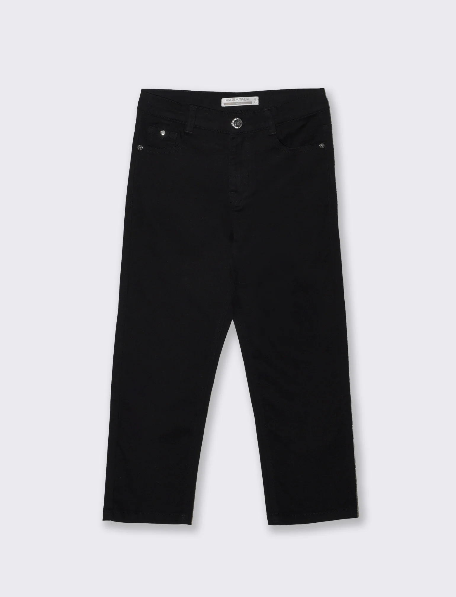 Pantaloni cinque tasche in misto cotone - Nero