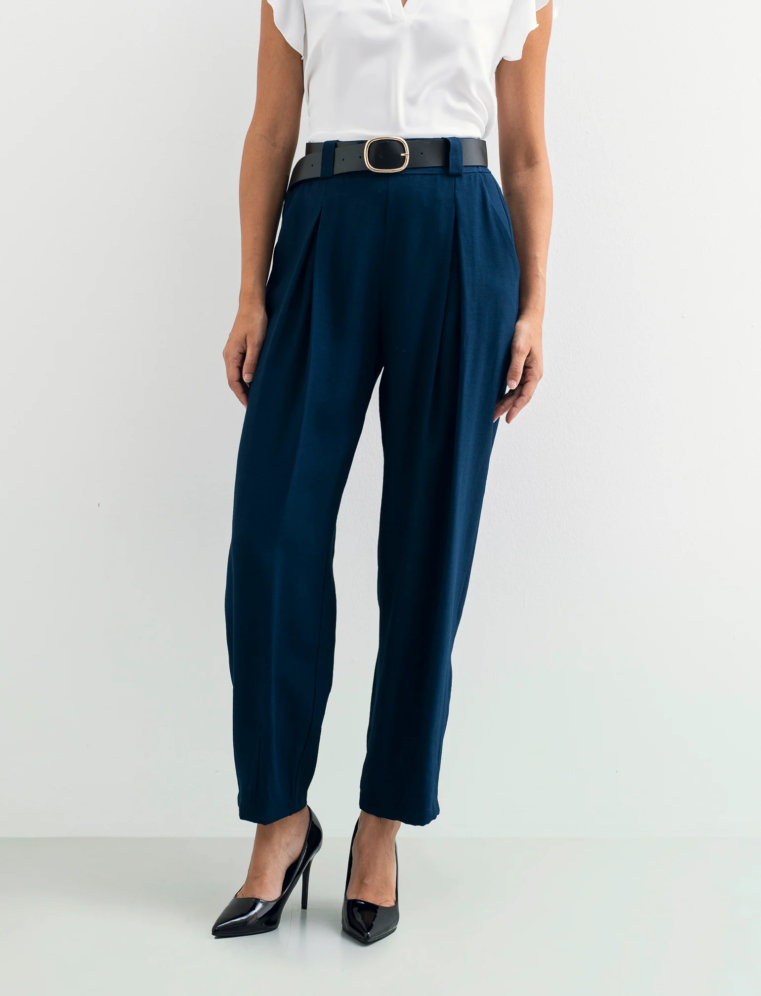 Pantaloni con cintura - Blu