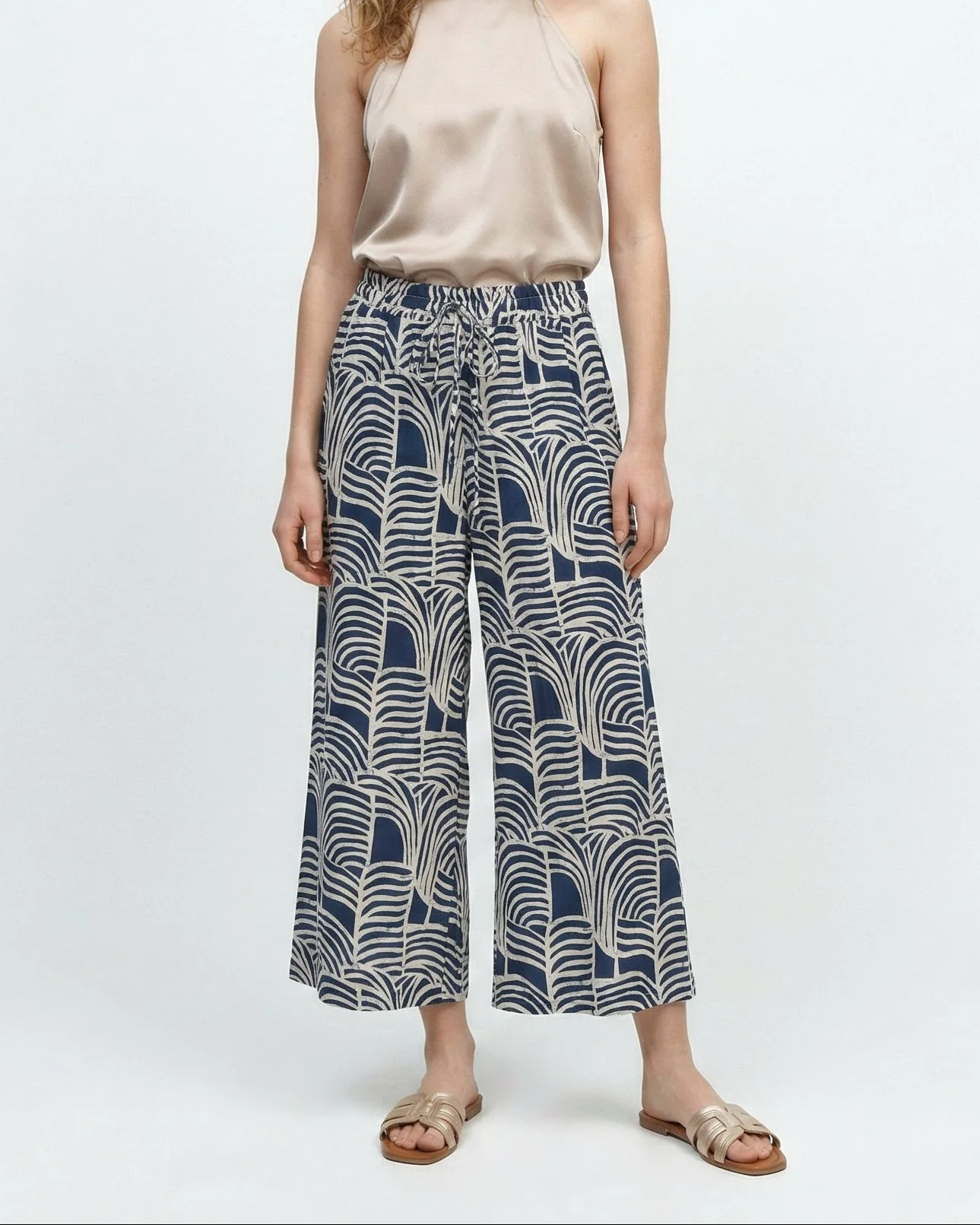 Pantaloni con Coulisse e Stampa - Blu - Image 3