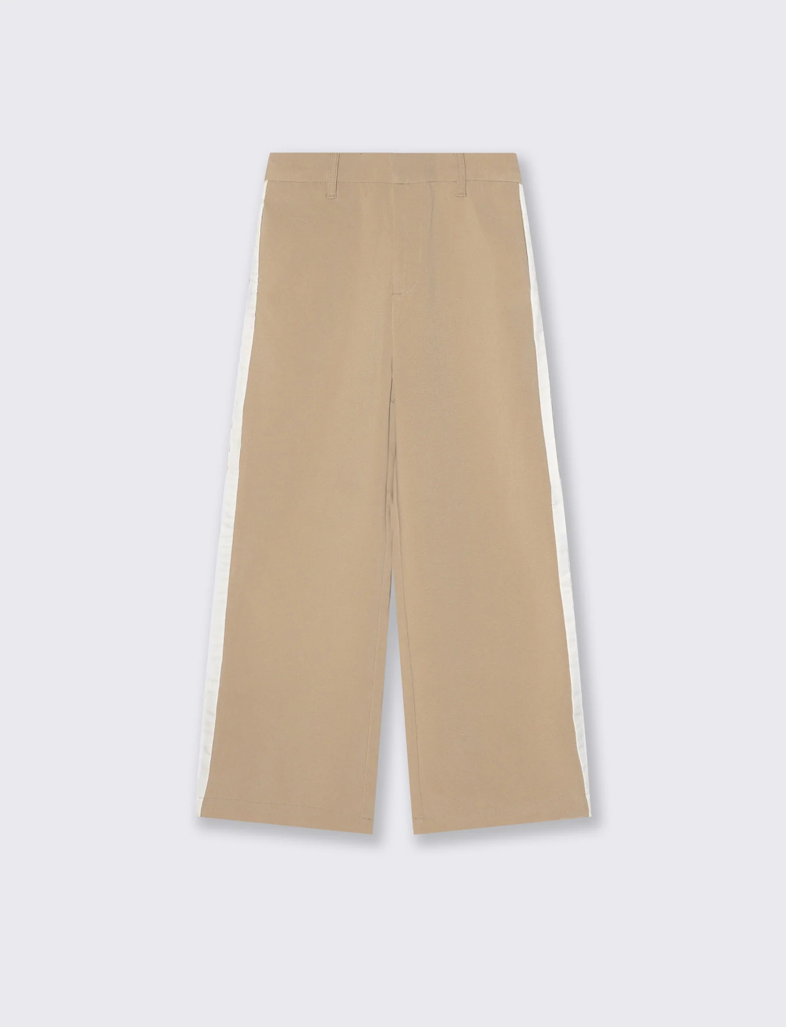 Pantaloni da bambina con bandine laterali a contrasto. - Beige - Image 3