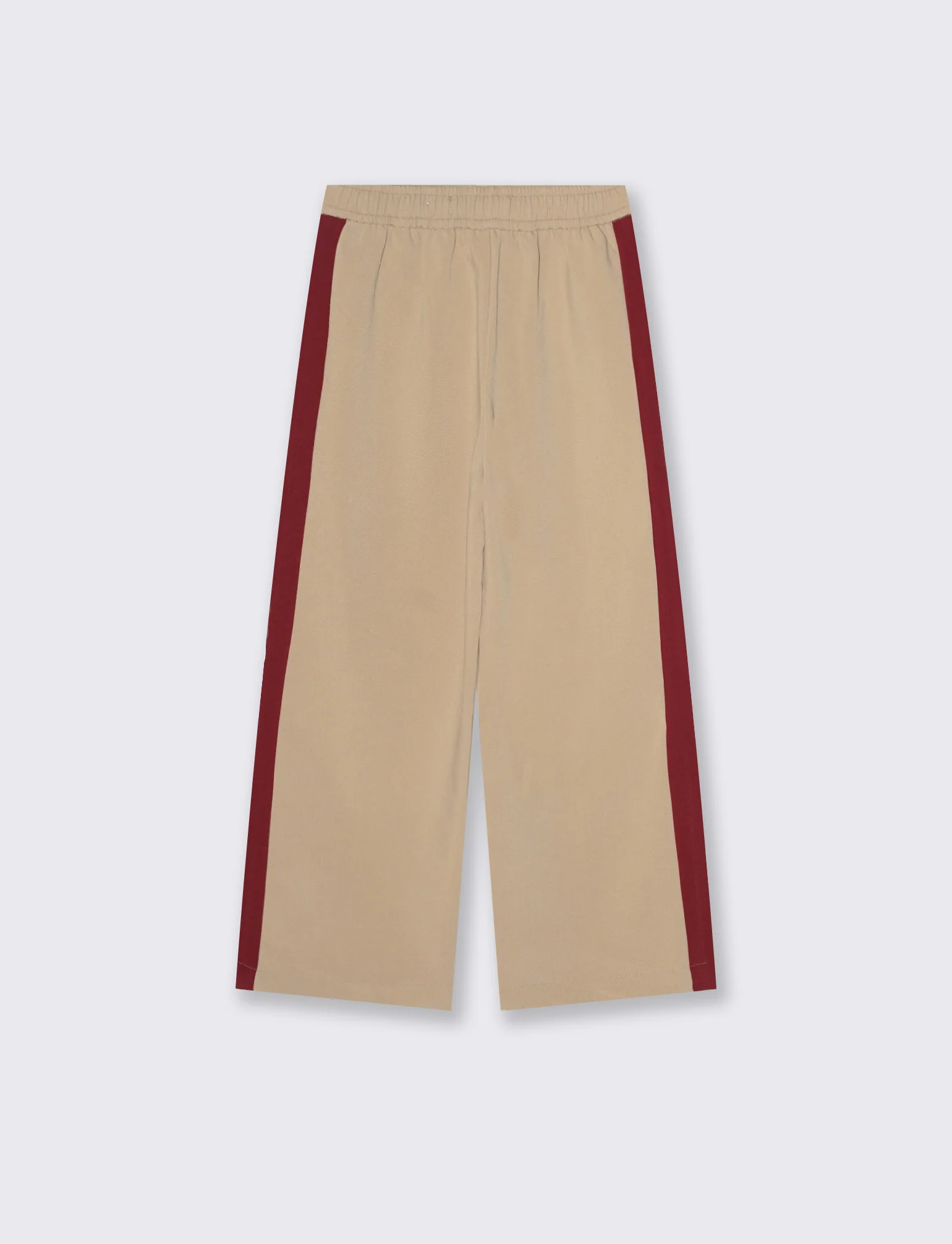 Pantaloni da bambina con bandine laterali a contrasto. - Beige - Image 4
