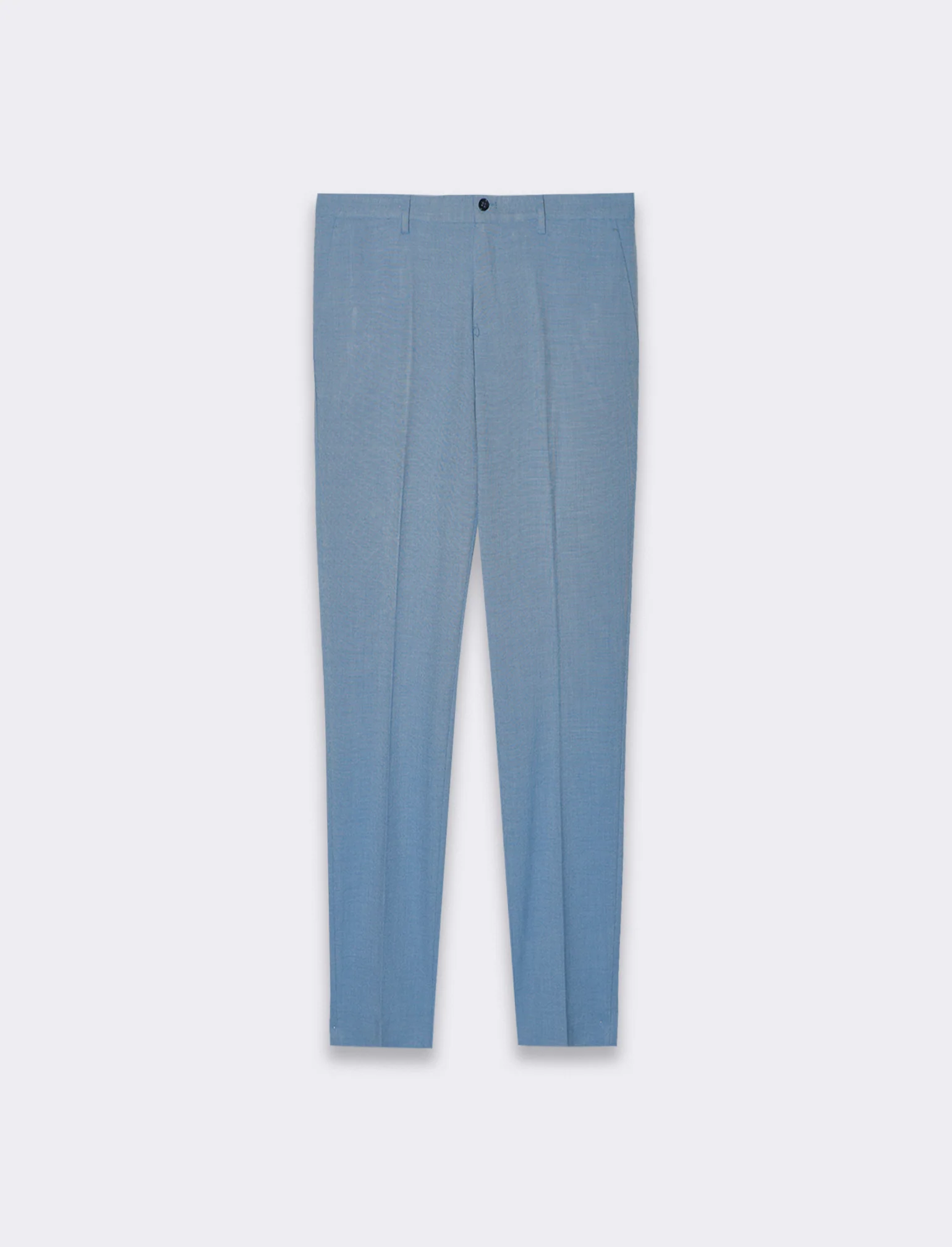Pantaloni da completo effetto fil a fil da uomo - Celeste - Image 4