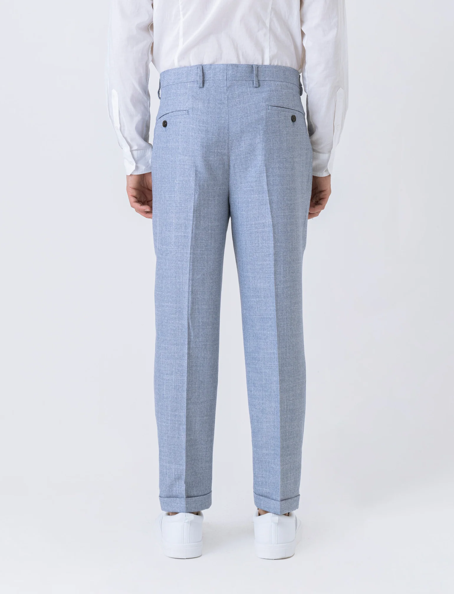 Pantaloni da completo formal fit da uomo - Celeste - Image 2