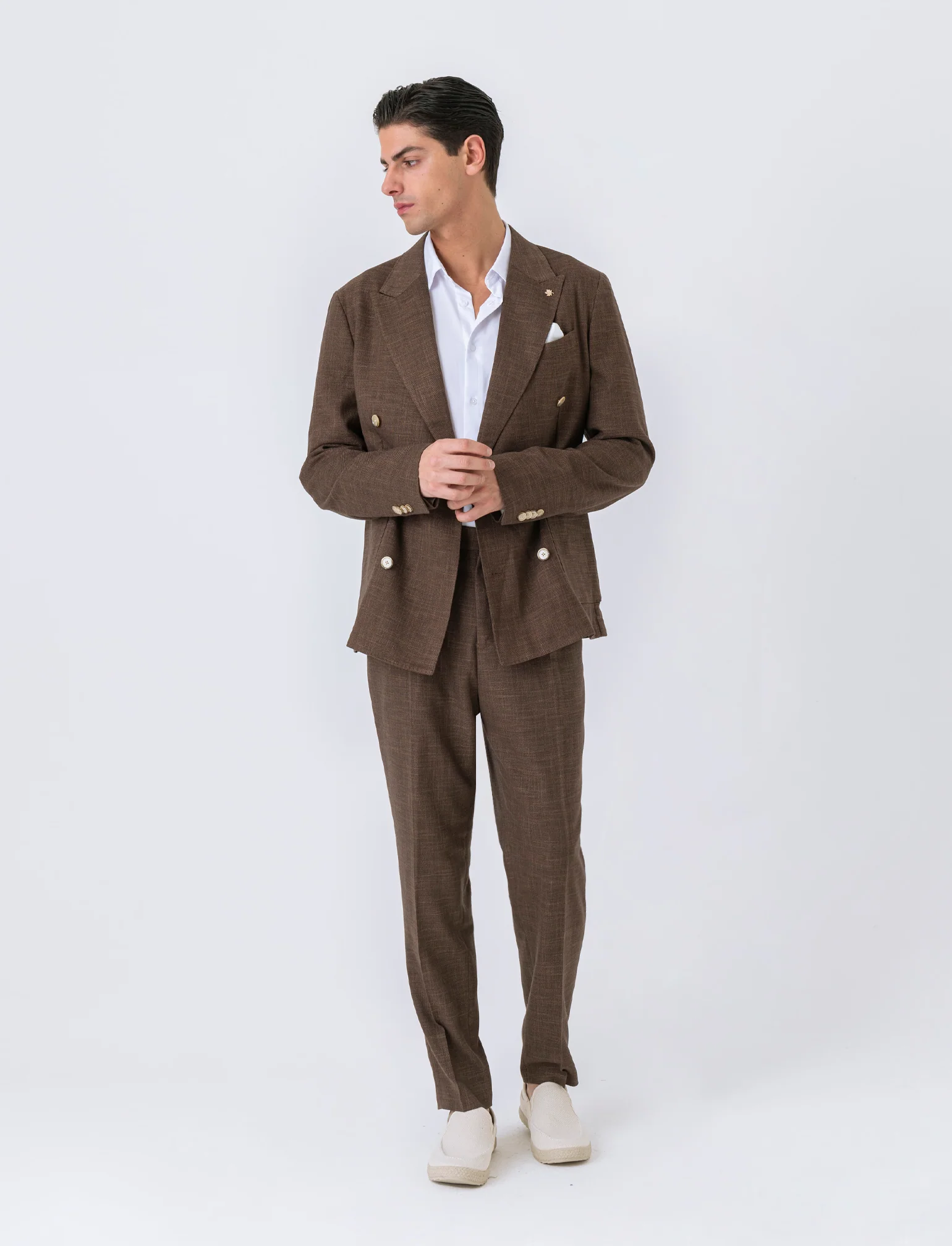 Pantaloni da completo formal fit da uomo - Moro - Image 3