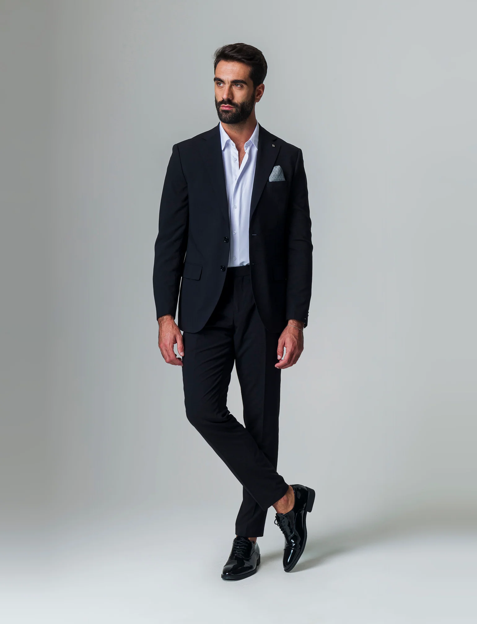 Pantaloni da completo formal fit da uomo - Nero - Image 3