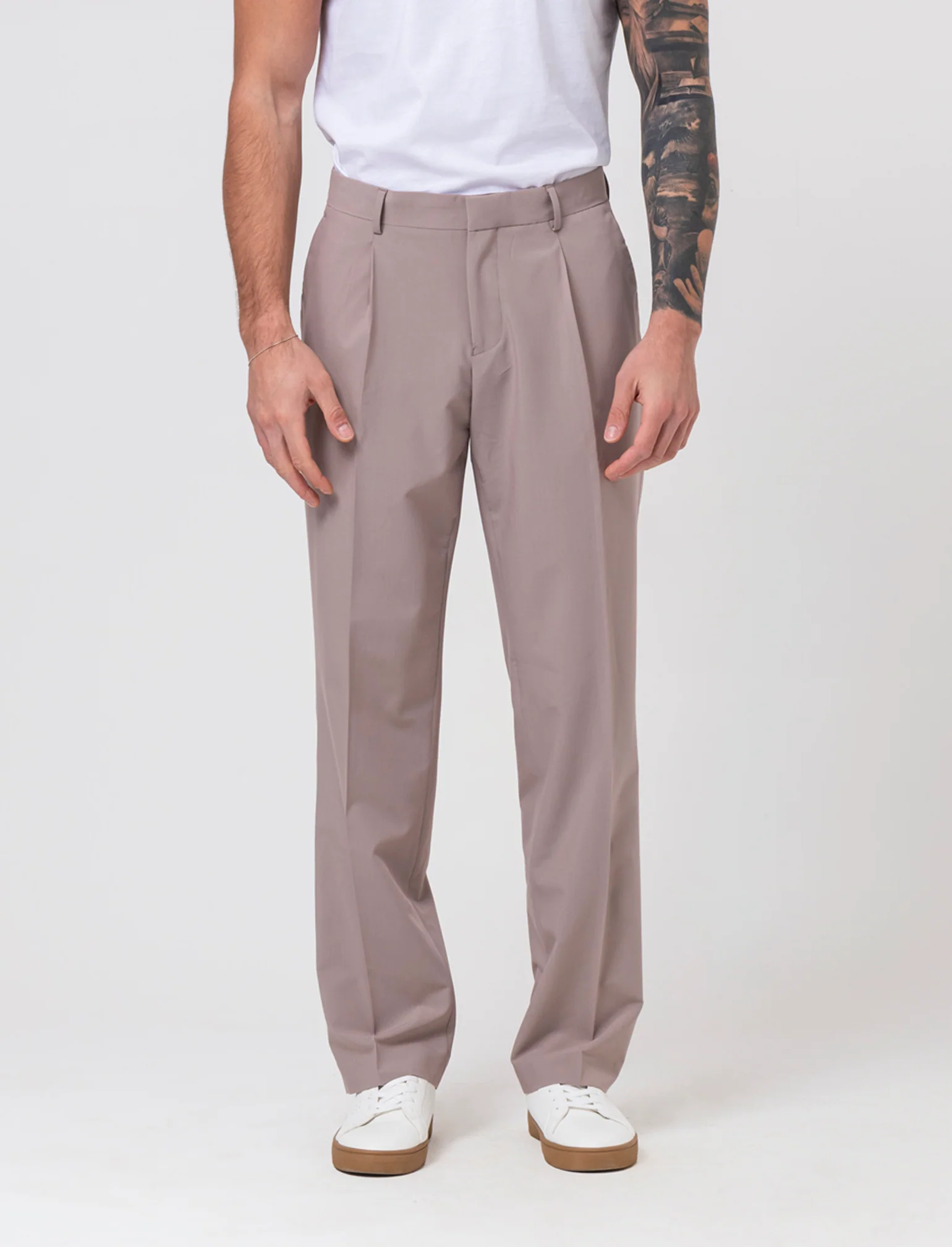 Pantaloni da completo relaxed fit da uomo - Grigio tortora