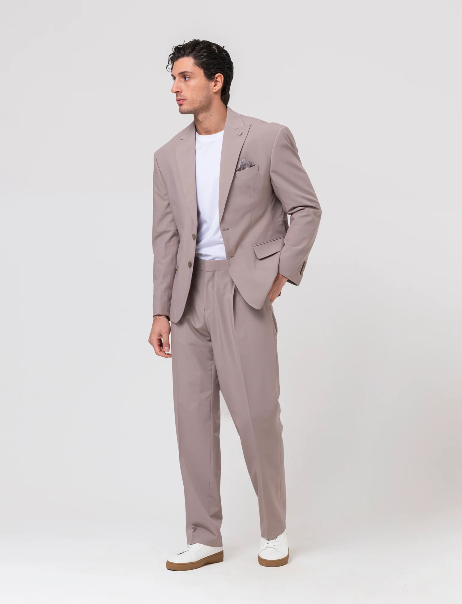 Pantaloni da completo relaxed fit da uomo - Grigio tortora - Image 3