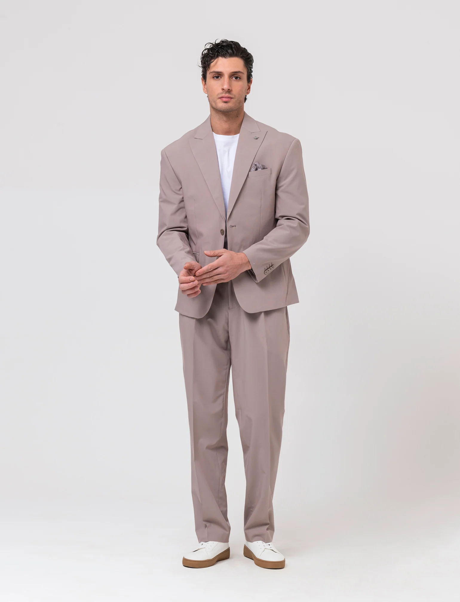 Pantaloni da completo relaxed fit da uomo - Grigio tortora - Image 3