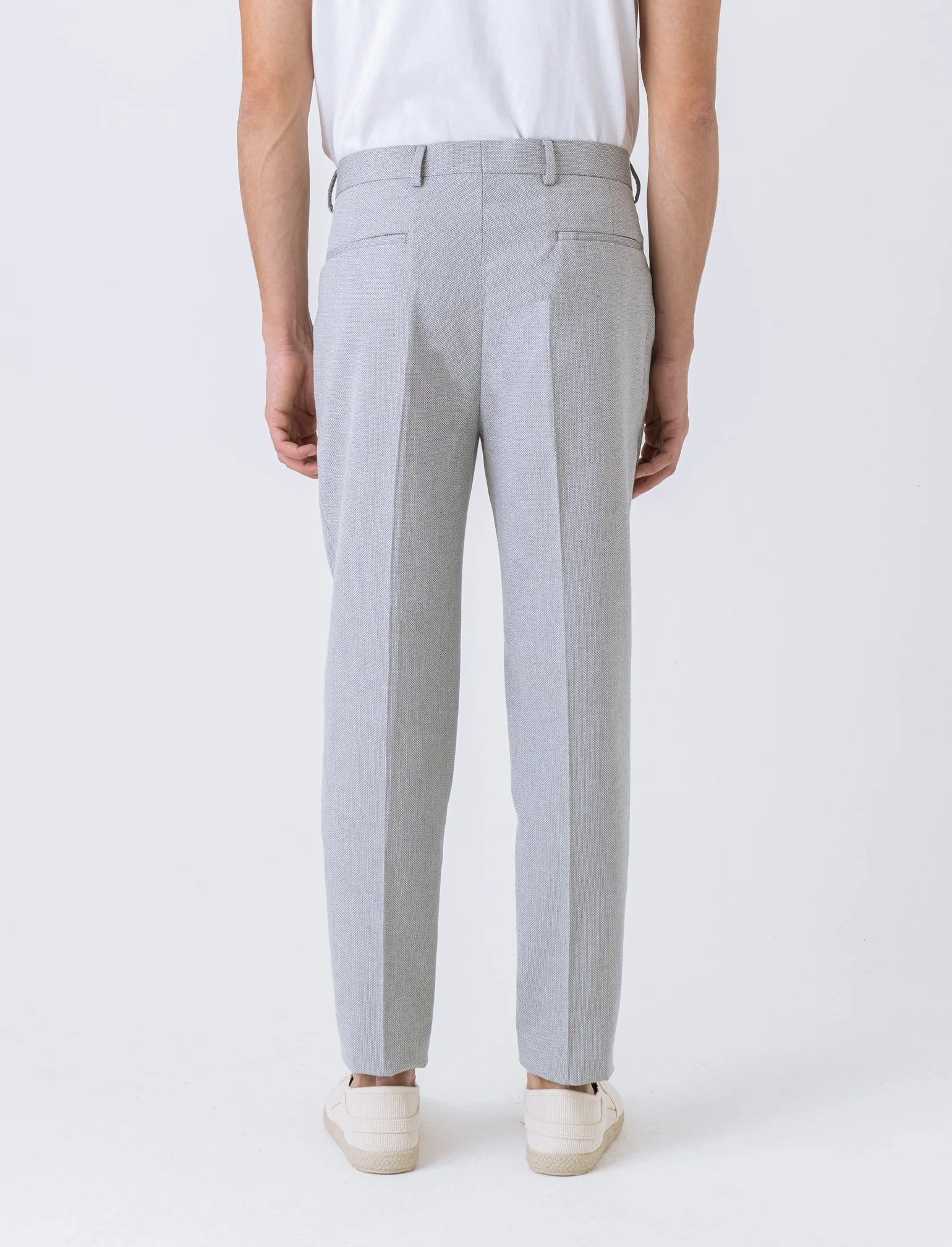 Pantaloni da completo struttura oxford da uomo - Beige ecru - Image 2