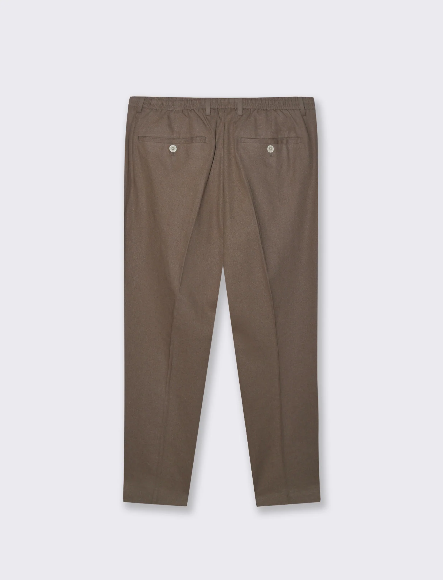 Pantaloni da completo tessuto linen blend da uomo - Grigio fango - Image 5