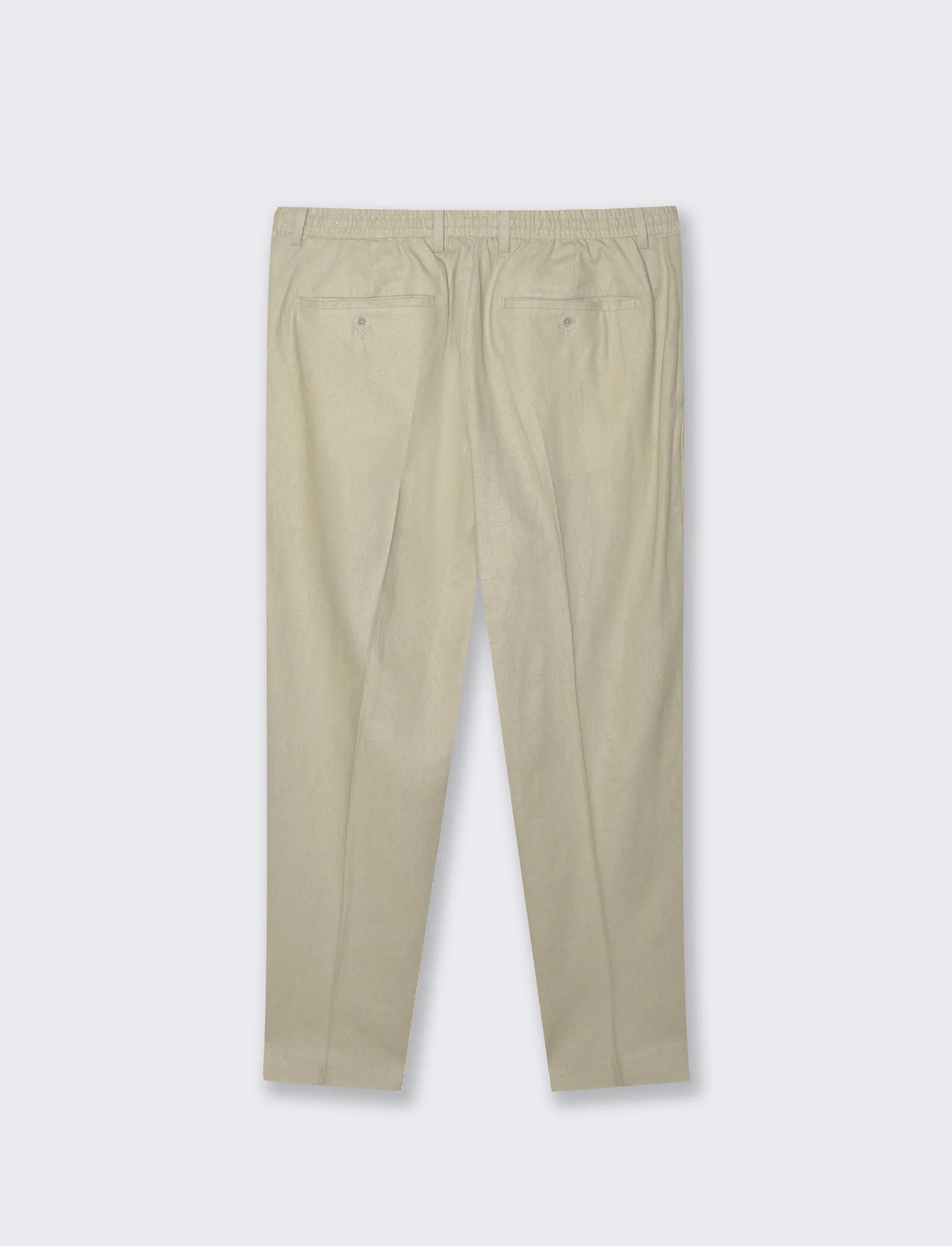 Pantaloni da completo tessuto linen blend da uomo - Sabbia - Image 5