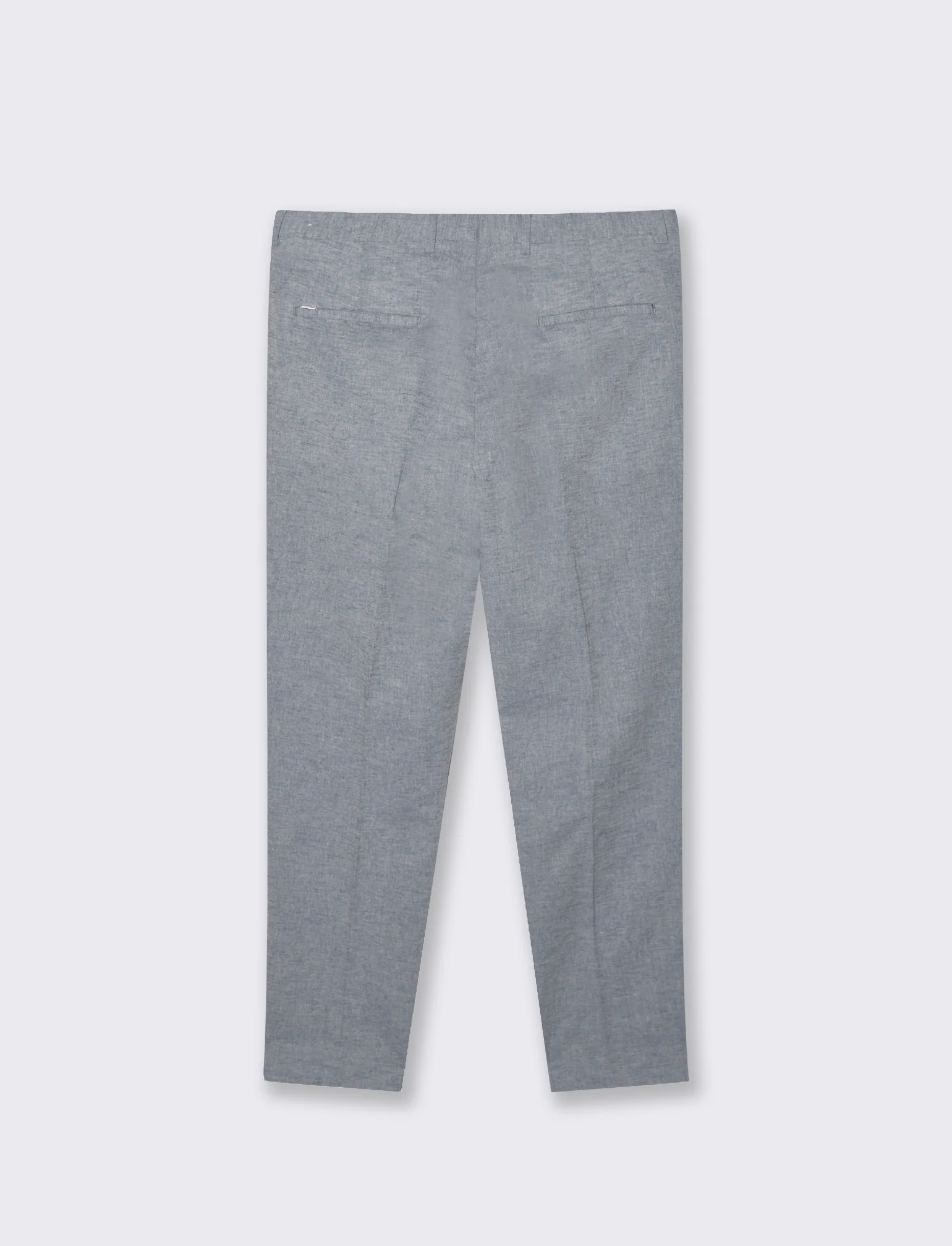 Pantaloni da completo tessuto misto lino da uomo - Blu - Image 5